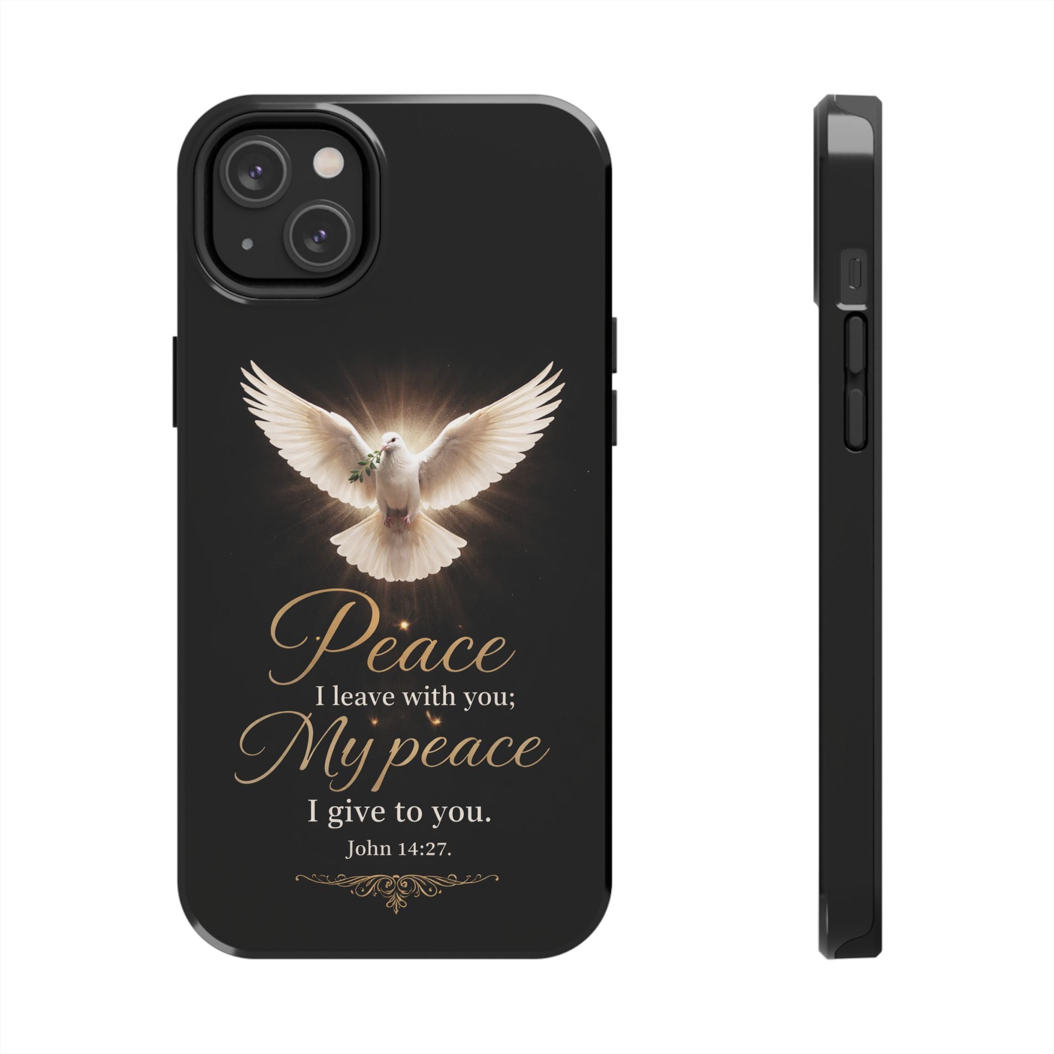 Dove with John 14:27 Tough Phone Cases