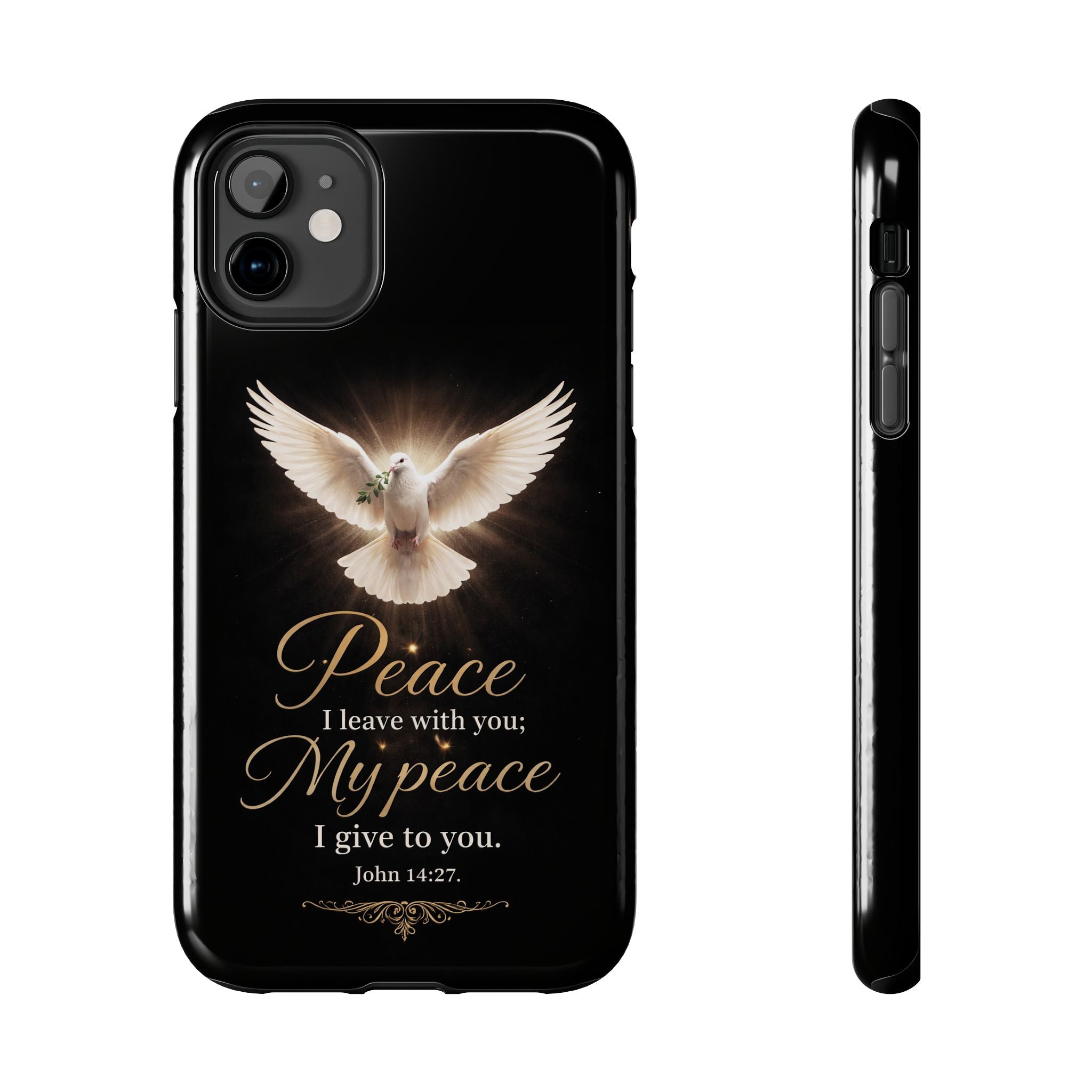 Dove with John 14:27 Tough Phone Cases