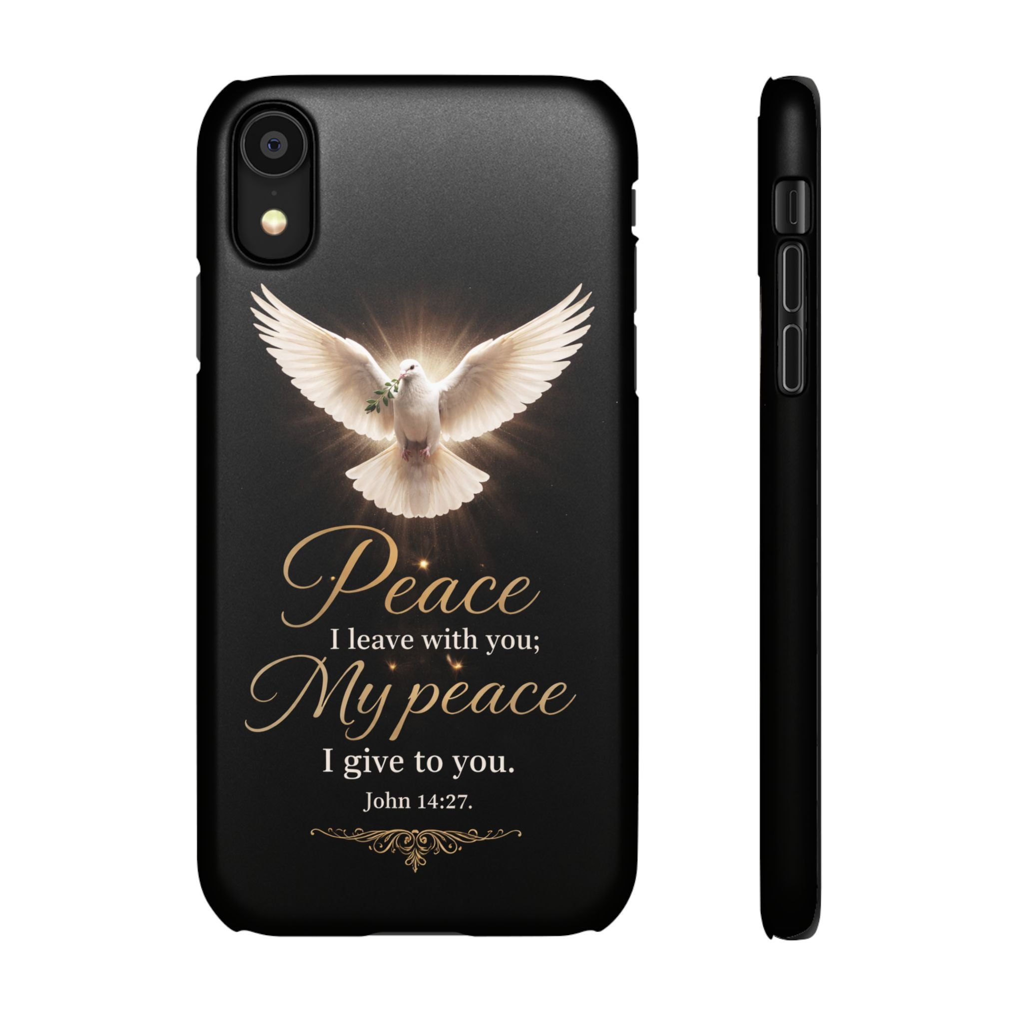 Dove with John 14:27 with Snap Cases