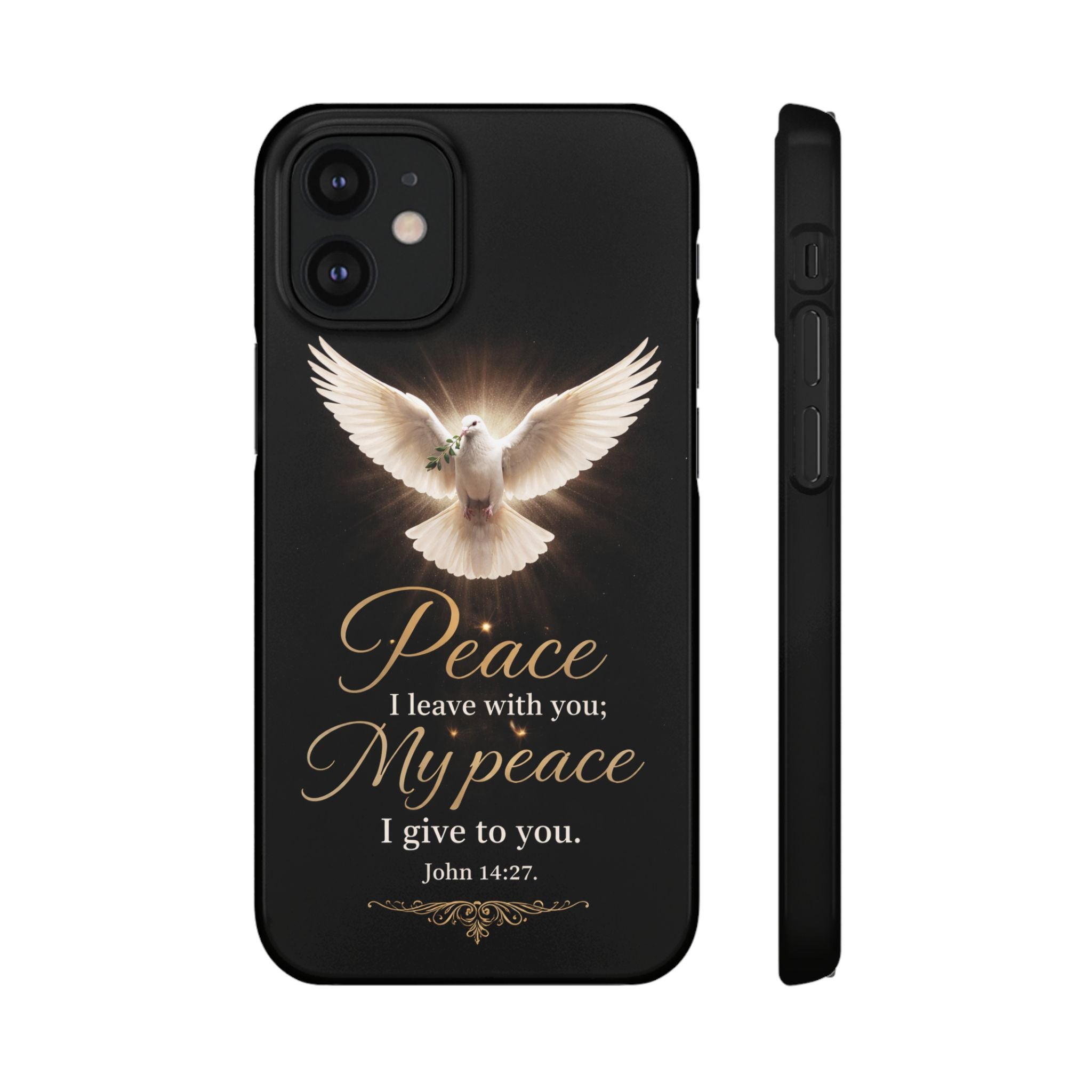 Dove with John 14:27 with Snap Cases