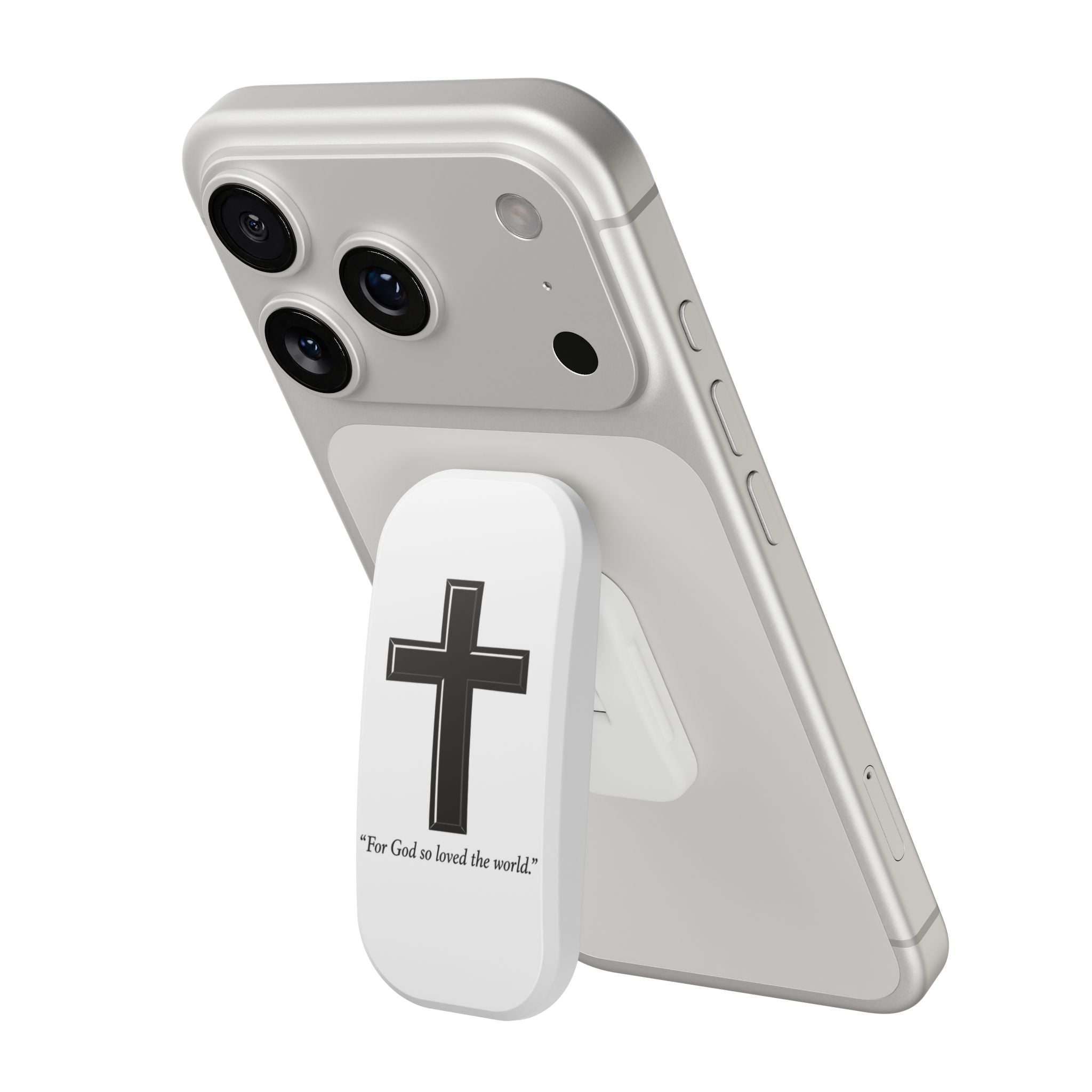 Cross with John 3:16 Clickit Phone Stand