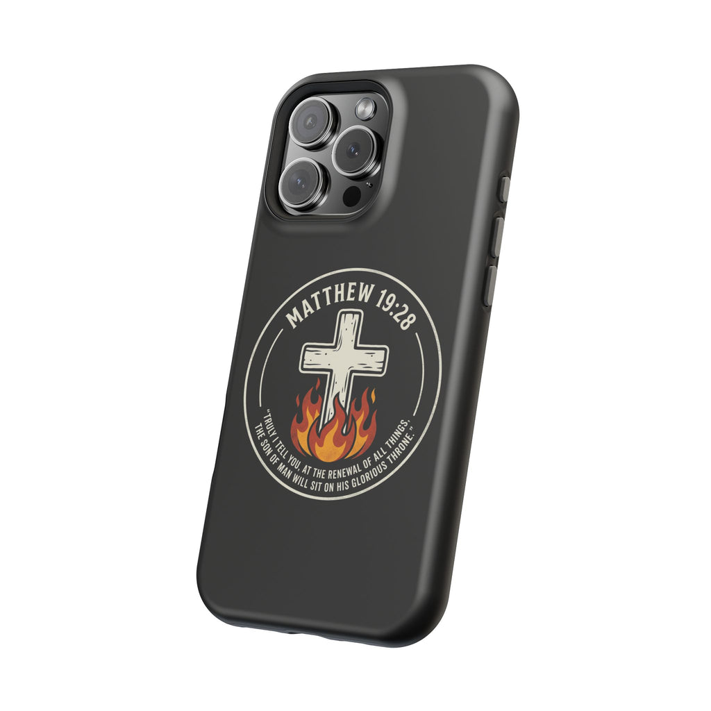 Matthew 19:28 with Cross Magnetic Impact-Resistant Cases