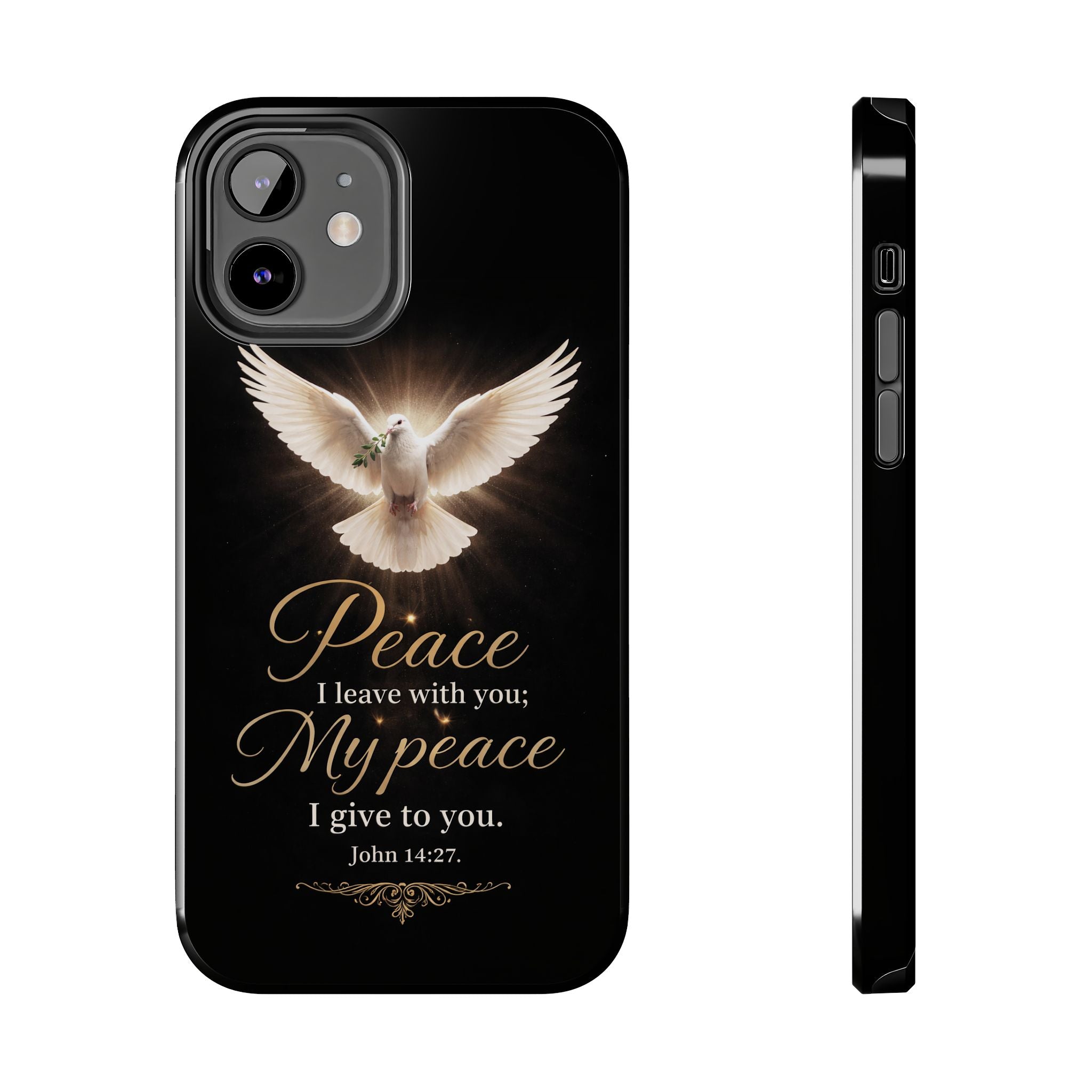 Dove with John 14:27 Tough Phone Cases