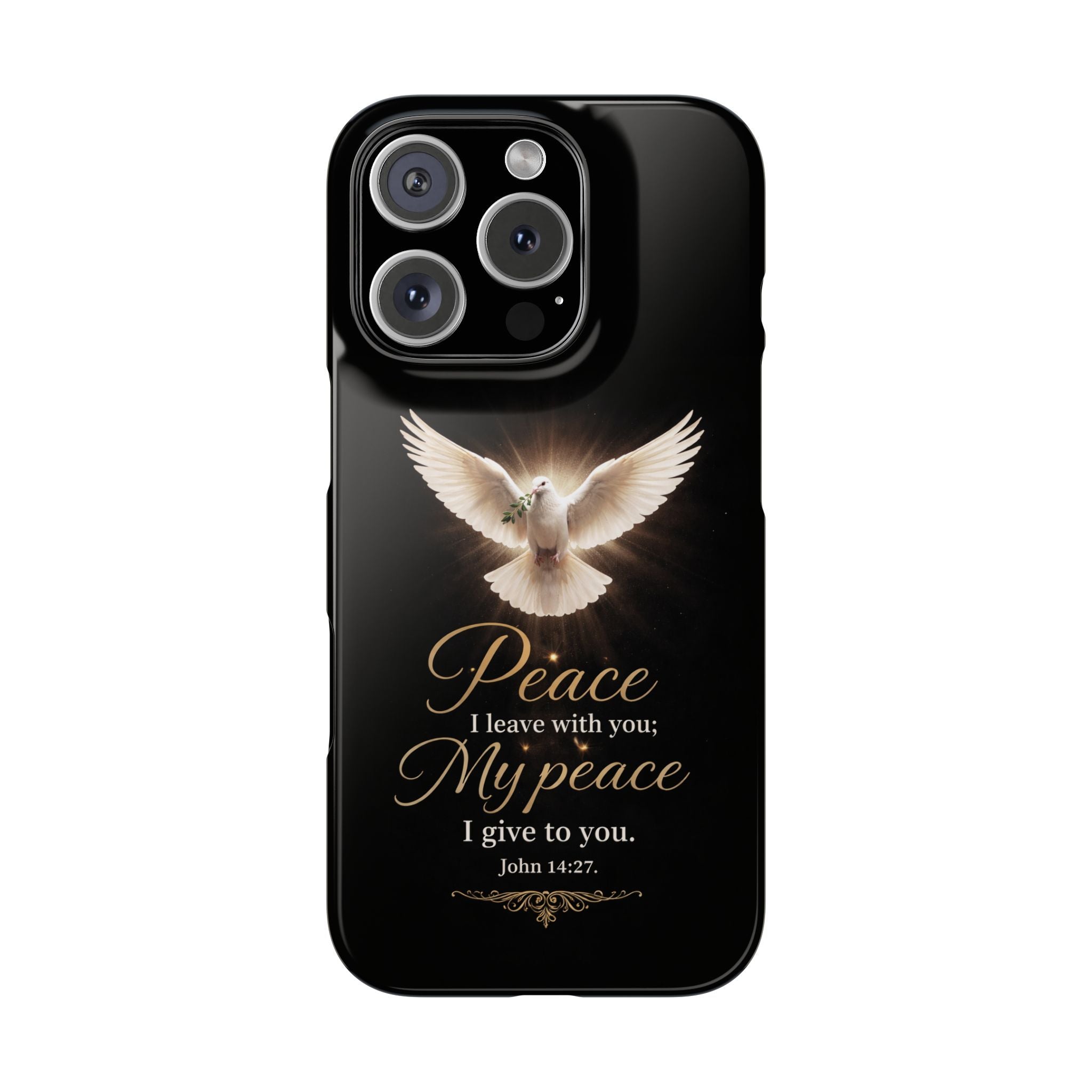 Dove with John 14:27 with Snap Cases