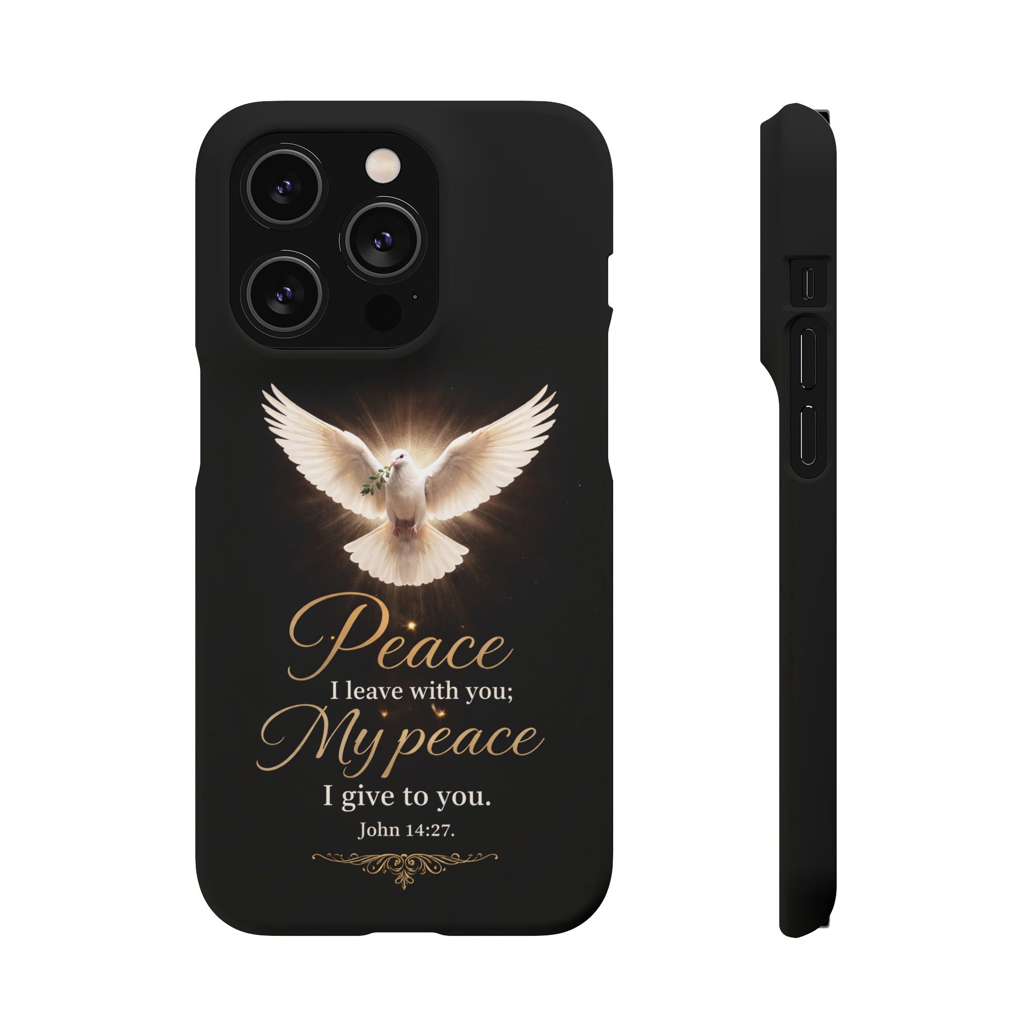 Dove with John 14:27 with Snap Cases