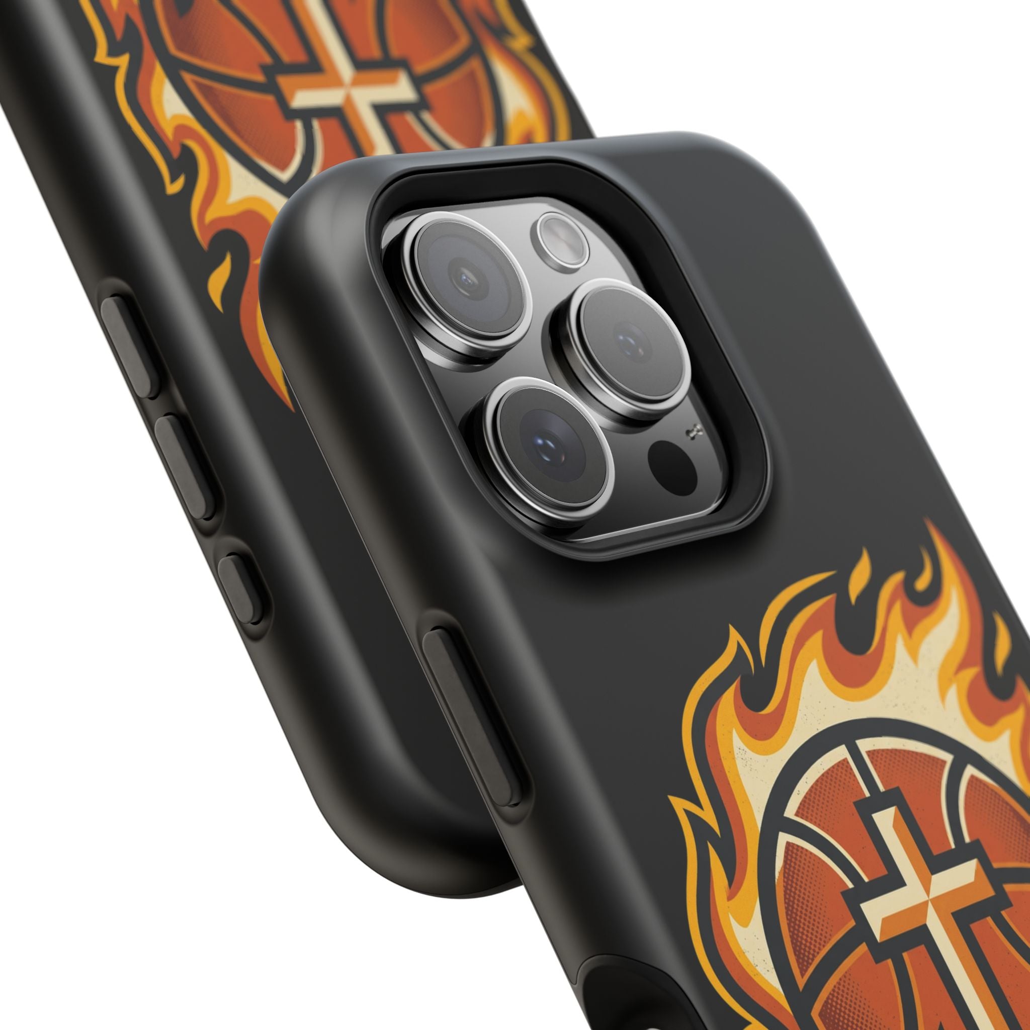Basketball with cross and fire Impact-Resistant Cases