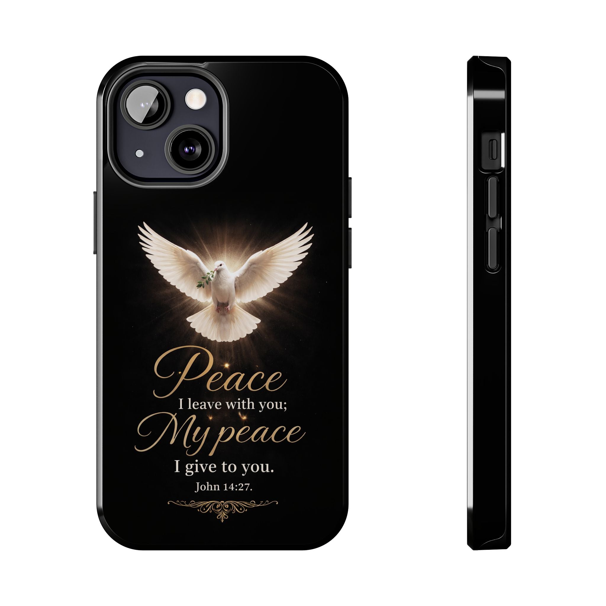 Dove with John 14:27 Tough Phone Cases