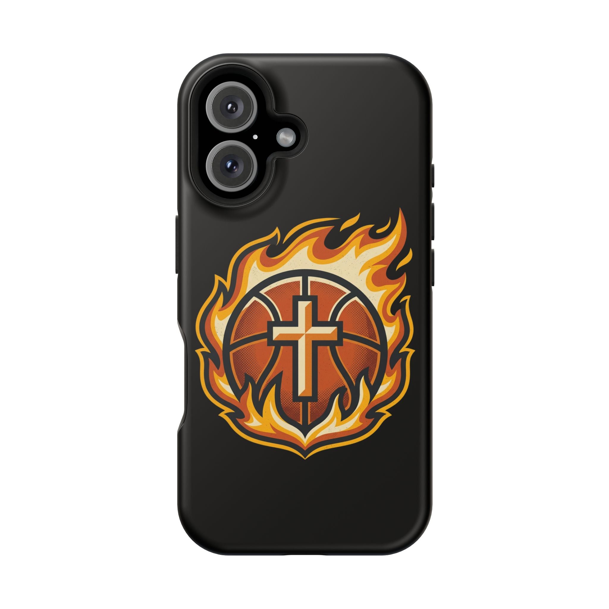 Basketball with cross and fire Impact-Resistant Cases