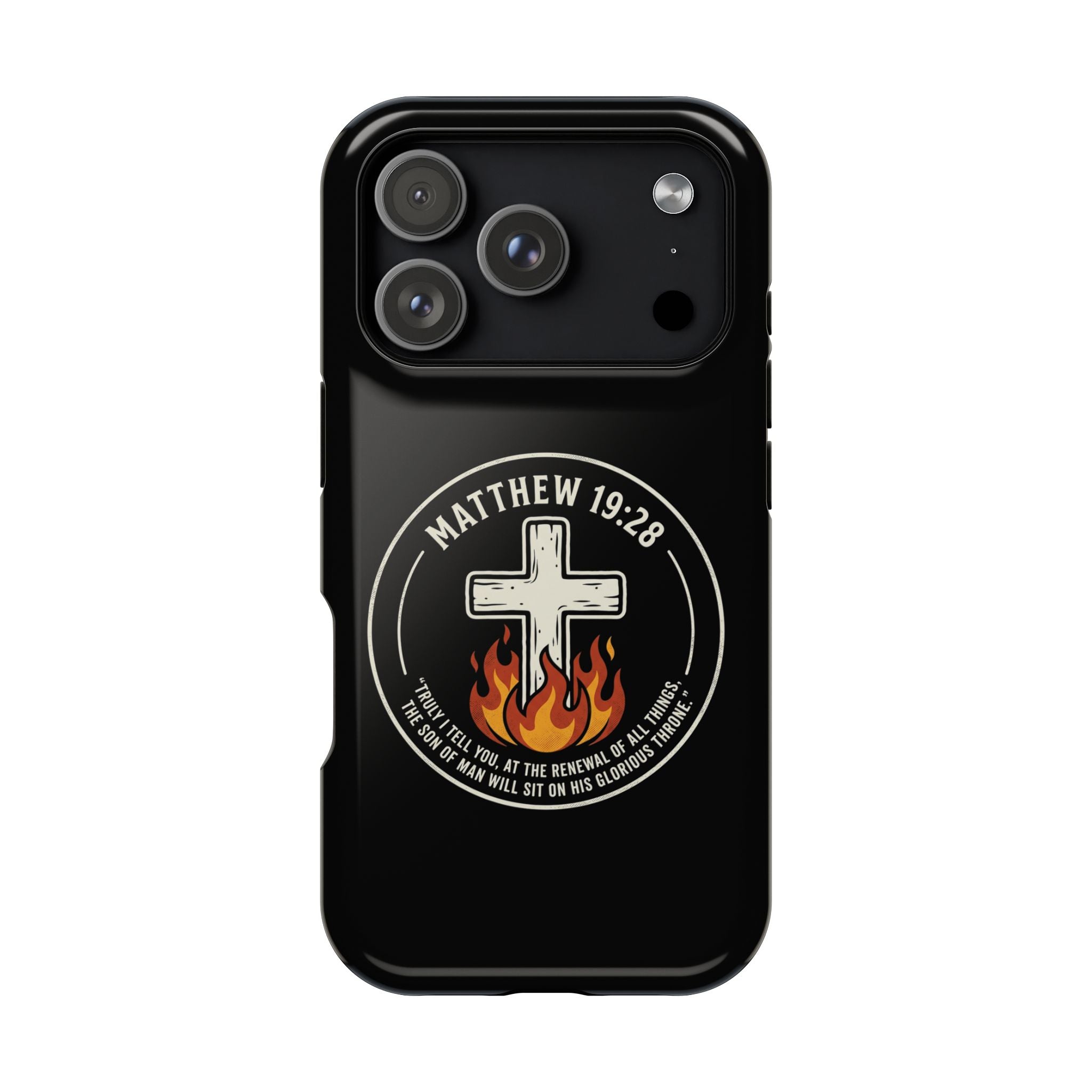 Matthew 19:28 with Cross Magnetic Impact-Resistant Cases