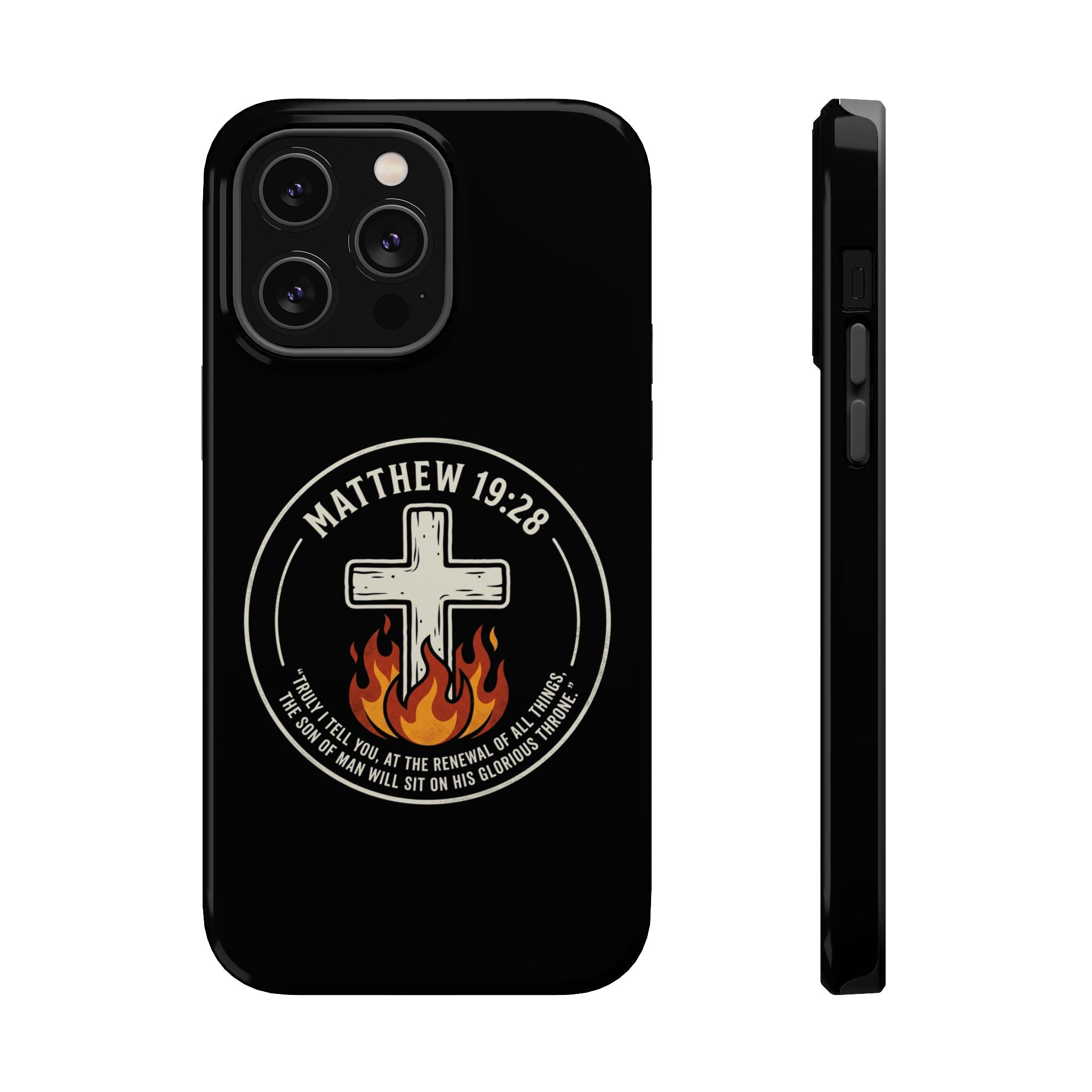 Matthew 19:28 with Cross Magnetic Impact-Resistant Cases