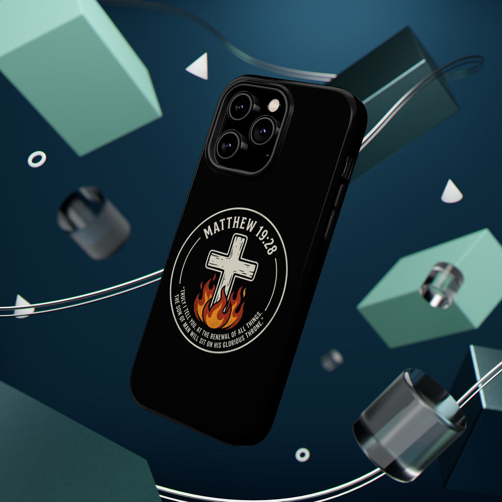 Matthew 19:28 with Cross Magnetic Impact-Resistant Cases