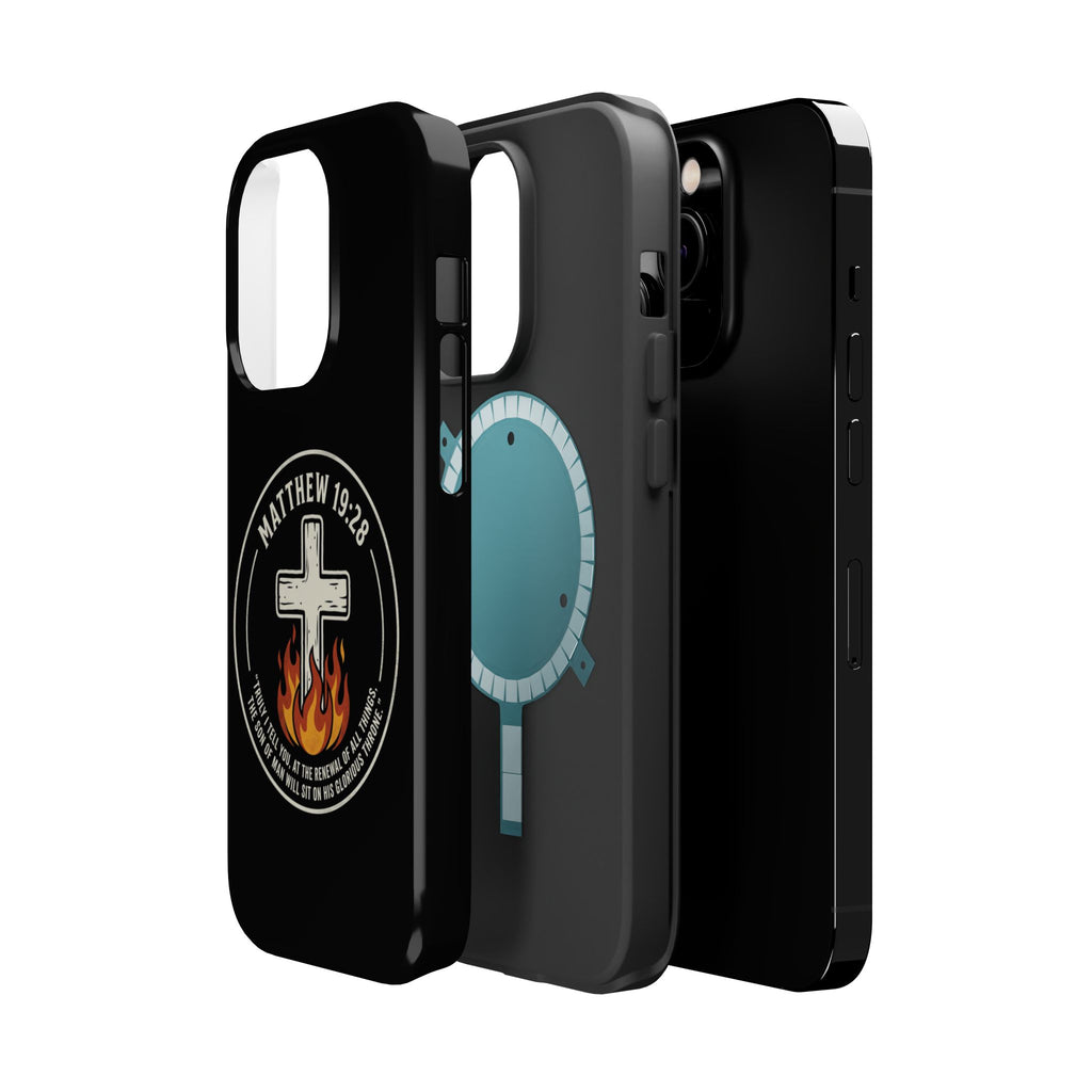 Matthew 19:28 with Cross Magnetic Impact-Resistant Cases