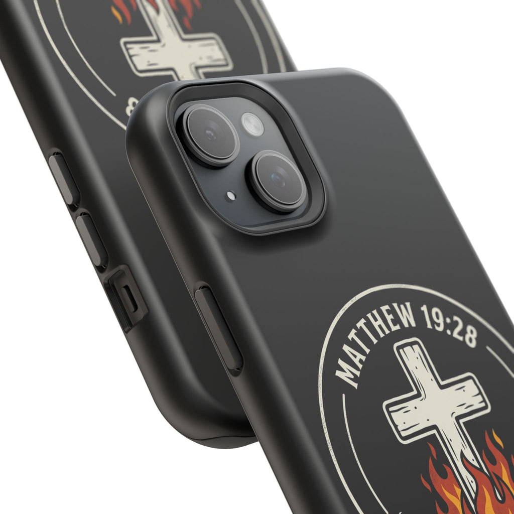 Matthew 19:28 with Cross Magnetic Impact-Resistant Cases