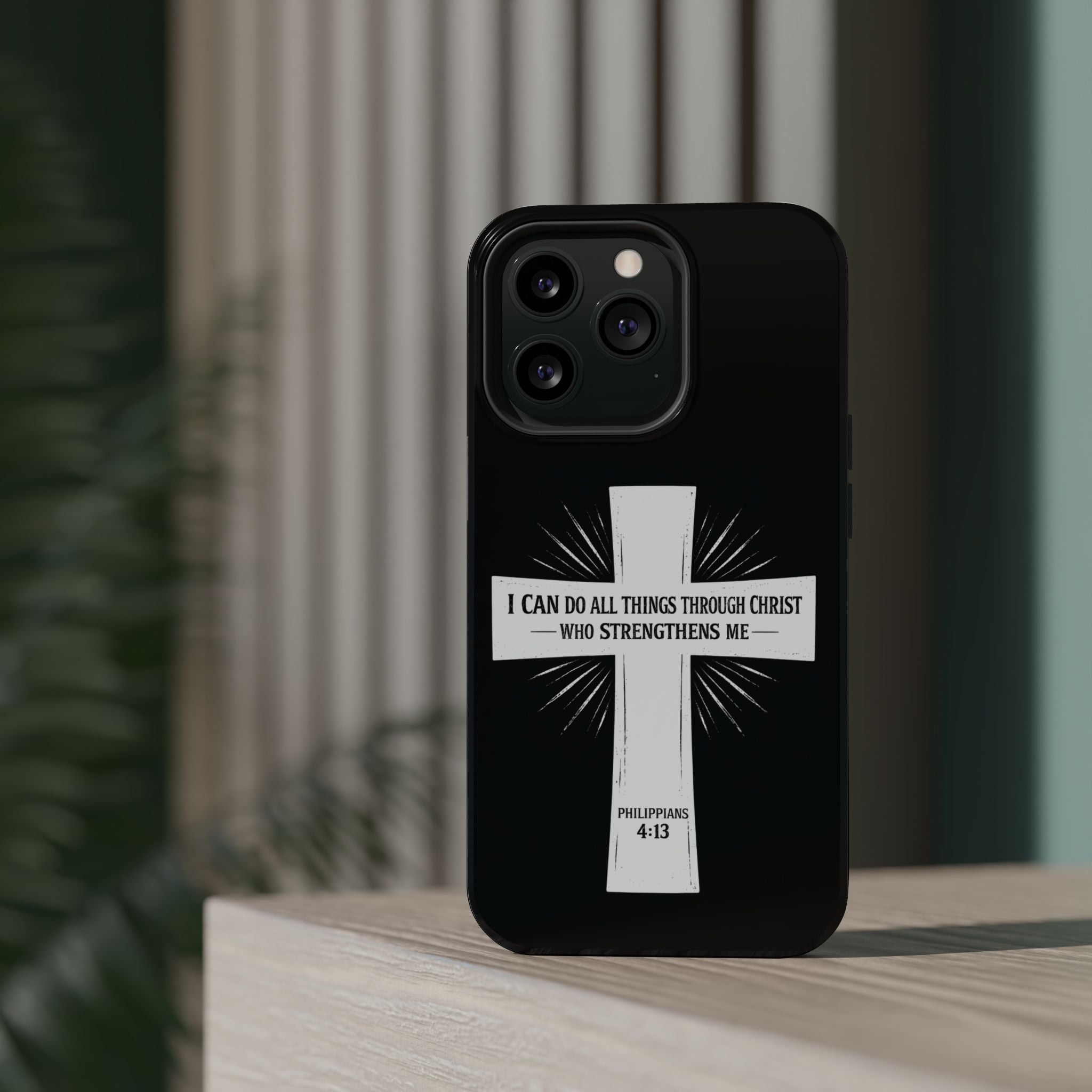Philippians 4:13 Magnetic Impact-Resistant Cases