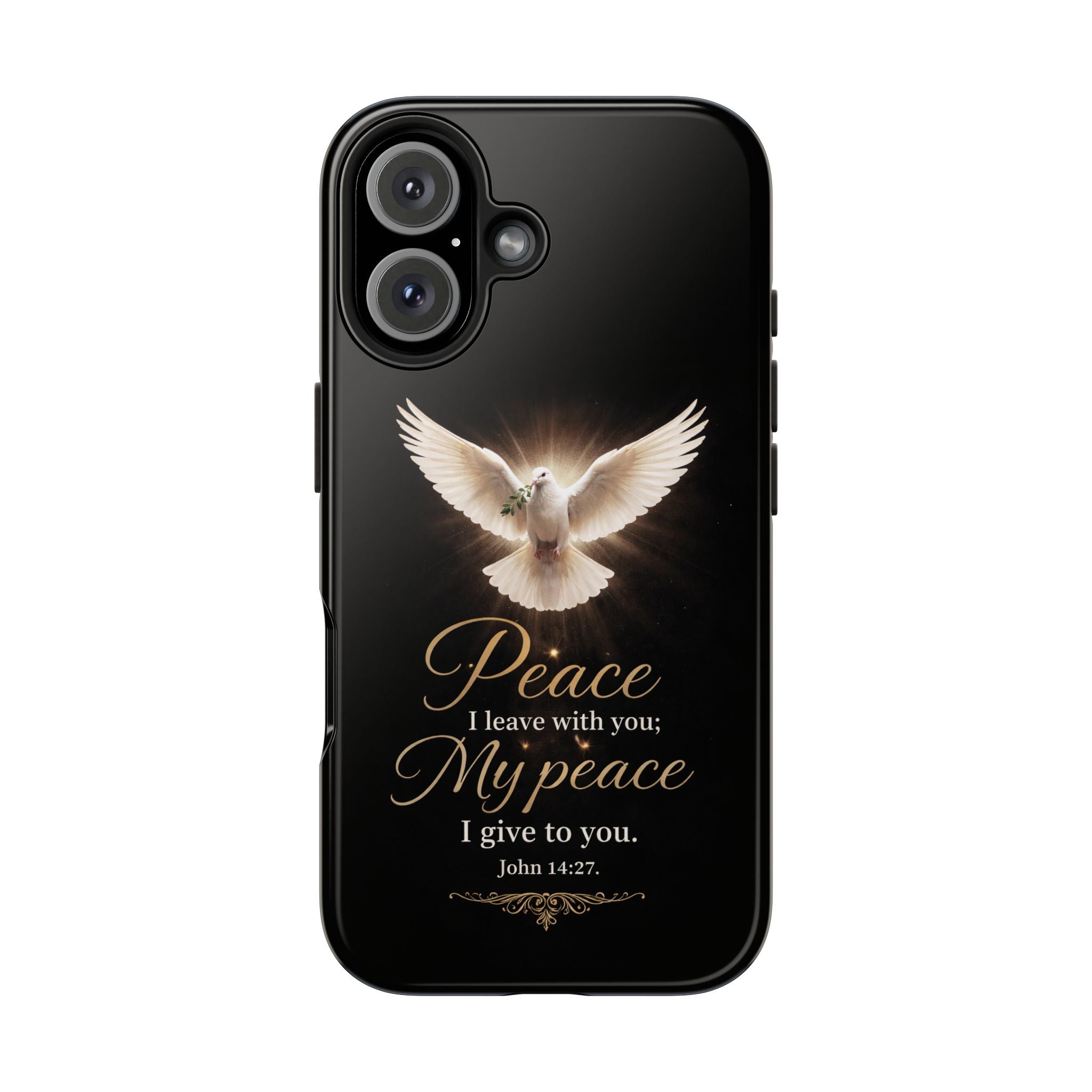 Dove with John 14:27 Tough Phone Cases