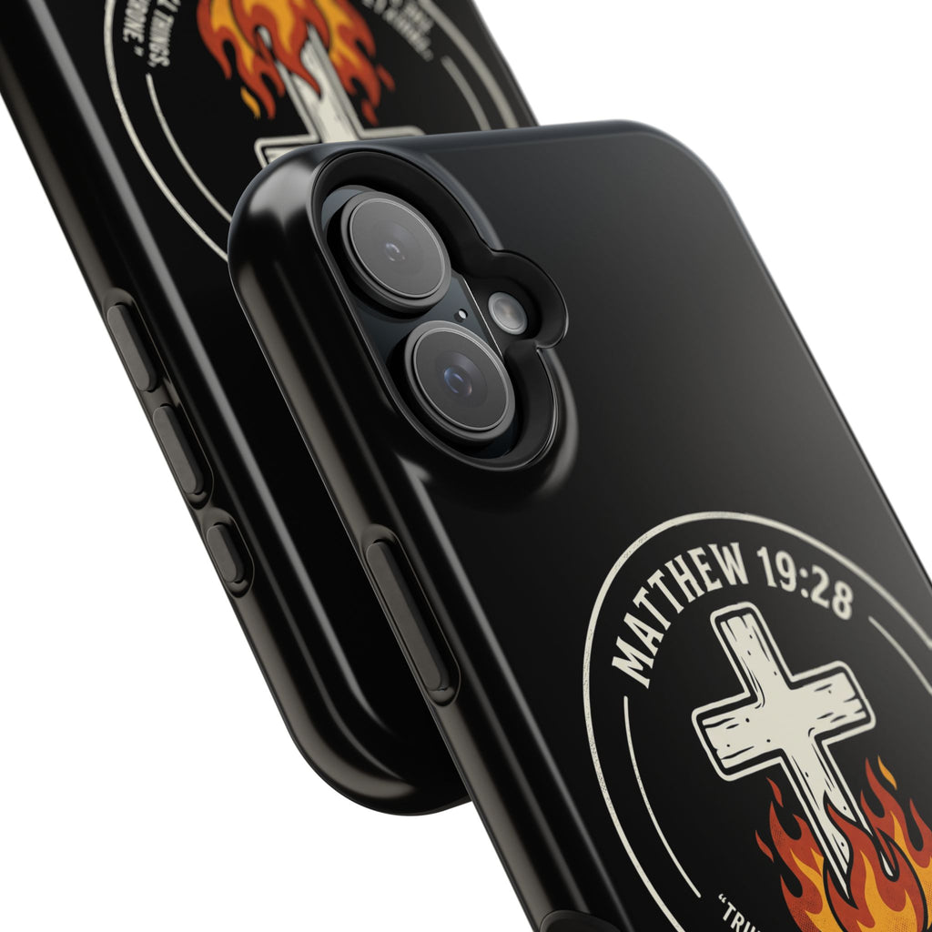 Matthew 19:28 with Cross Magnetic Impact-Resistant Cases