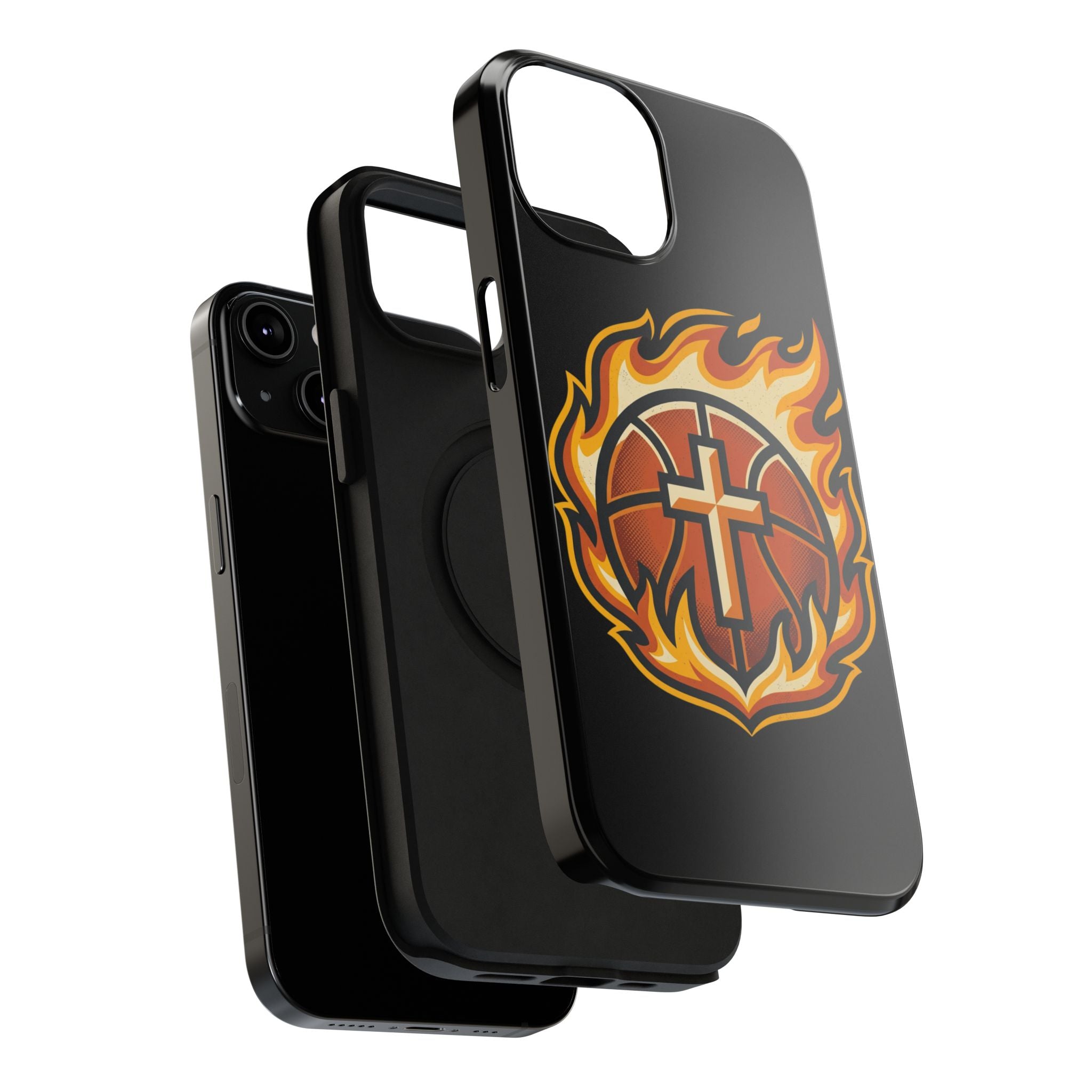 Basketball with cross and fire Impact-Resistant Cases