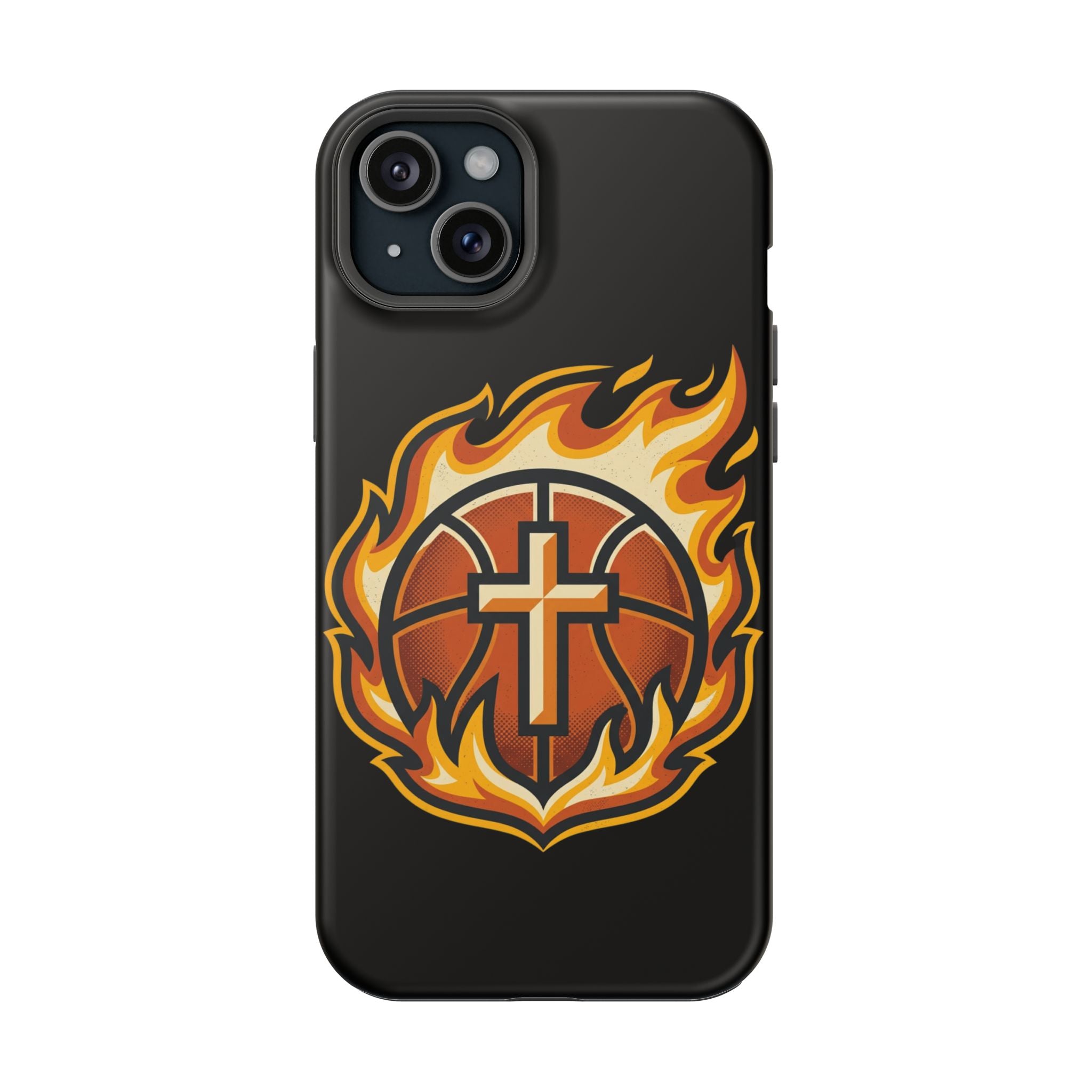 Basketball with cross and fire Impact-Resistant Cases