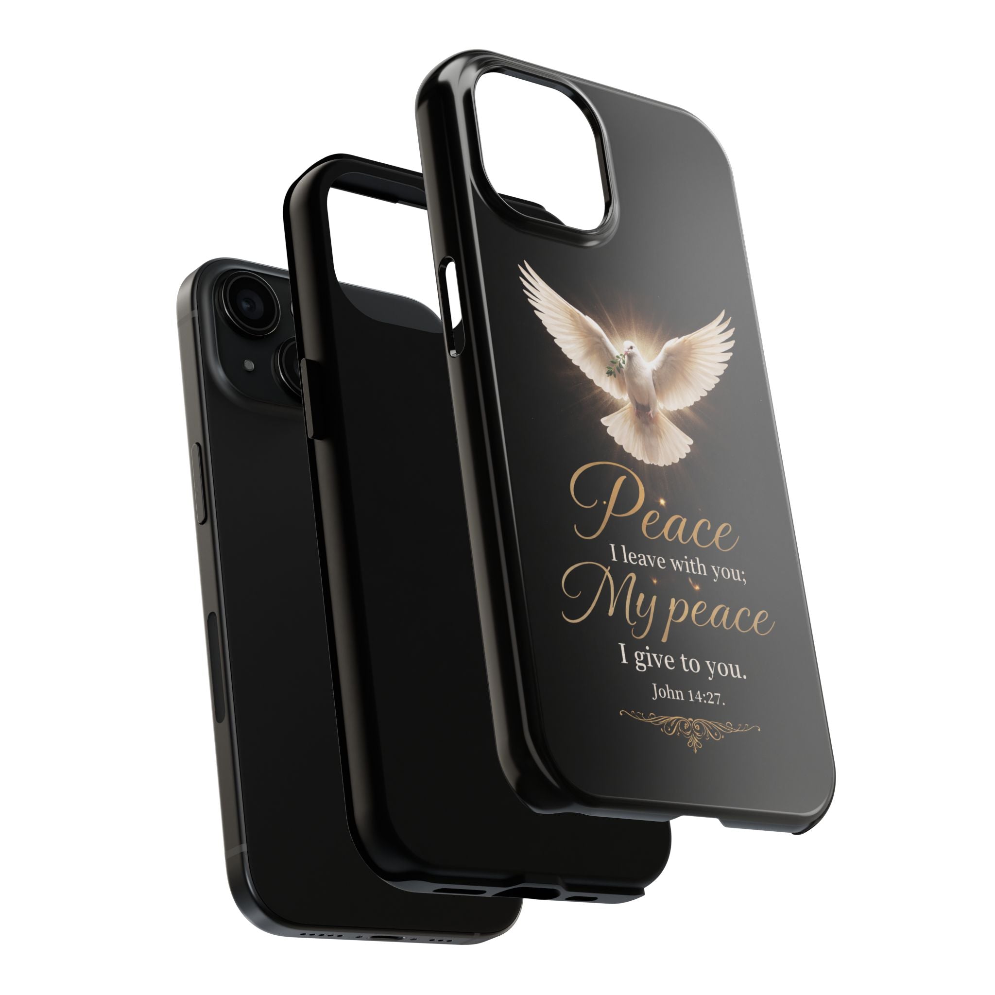 Dove with John 14:27 Tough Phone Cases