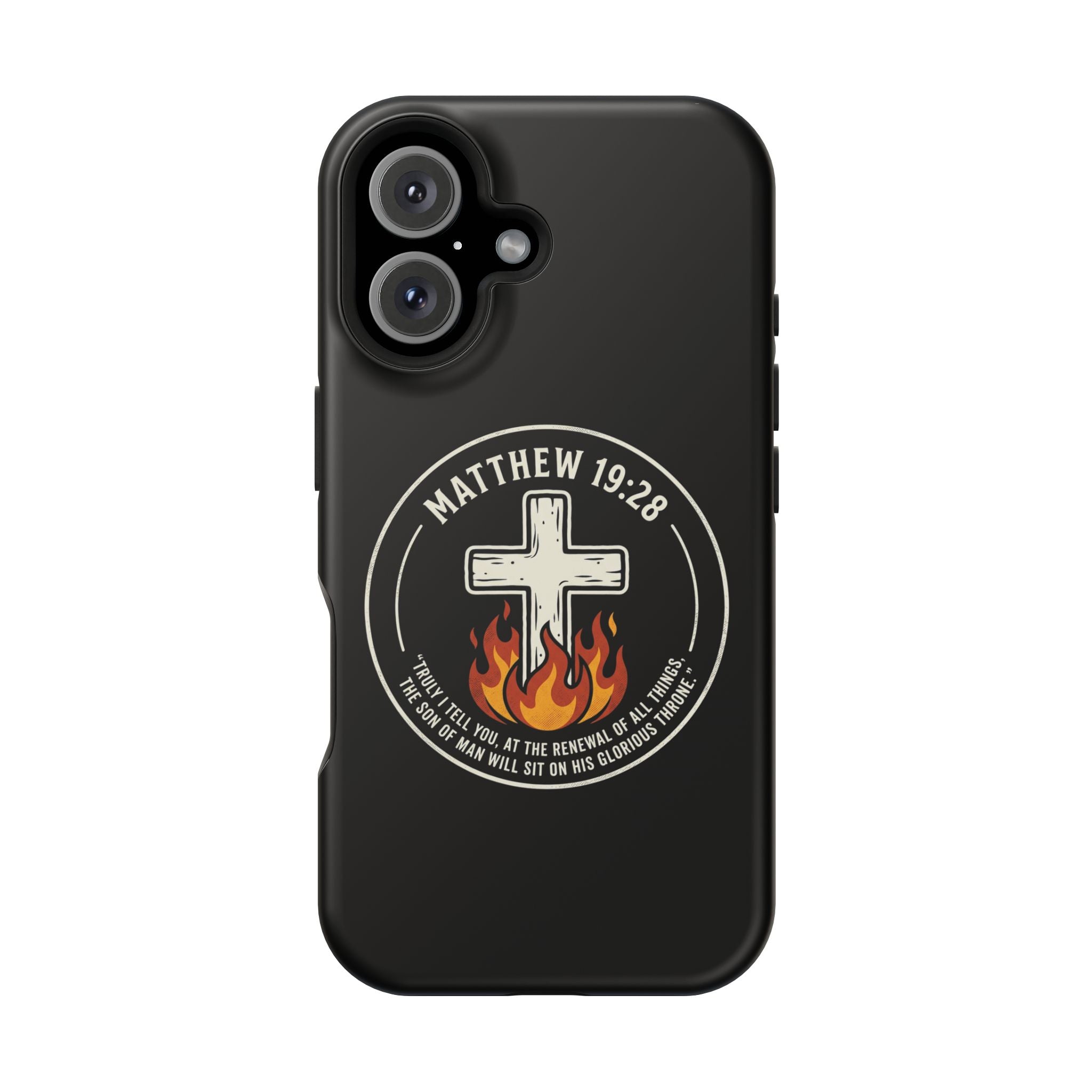 Matthew 19:28 with Cross Magnetic Impact-Resistant Cases