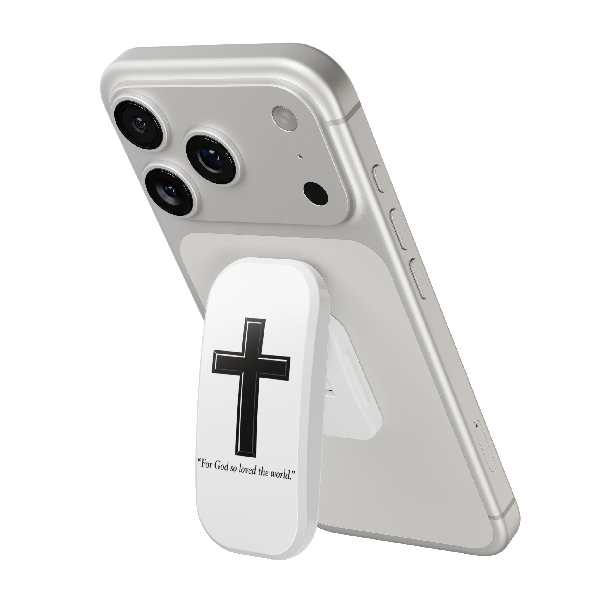 Cross with John 3:16 Clickit Phone Stand