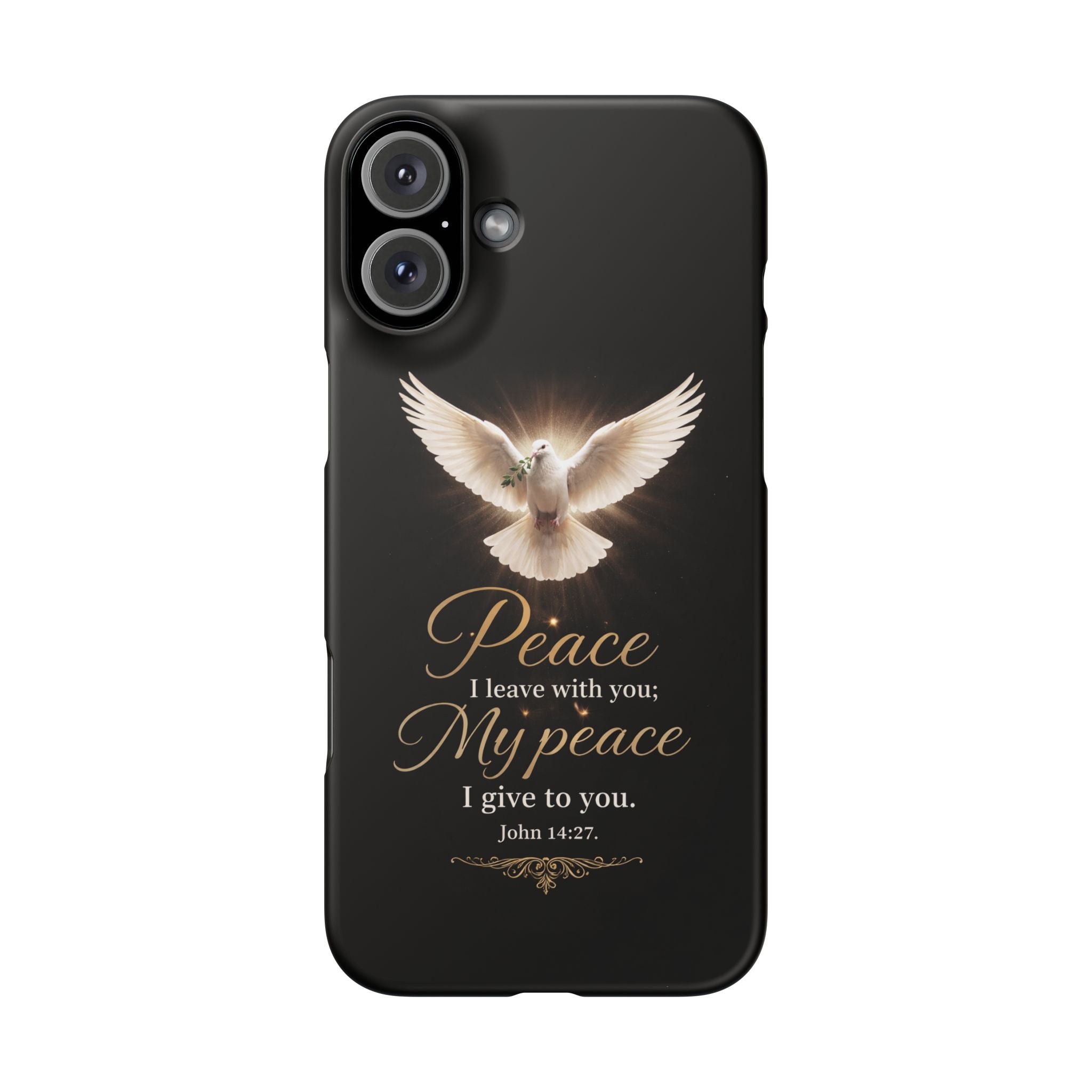 Dove with John 14:27 with Snap Cases
