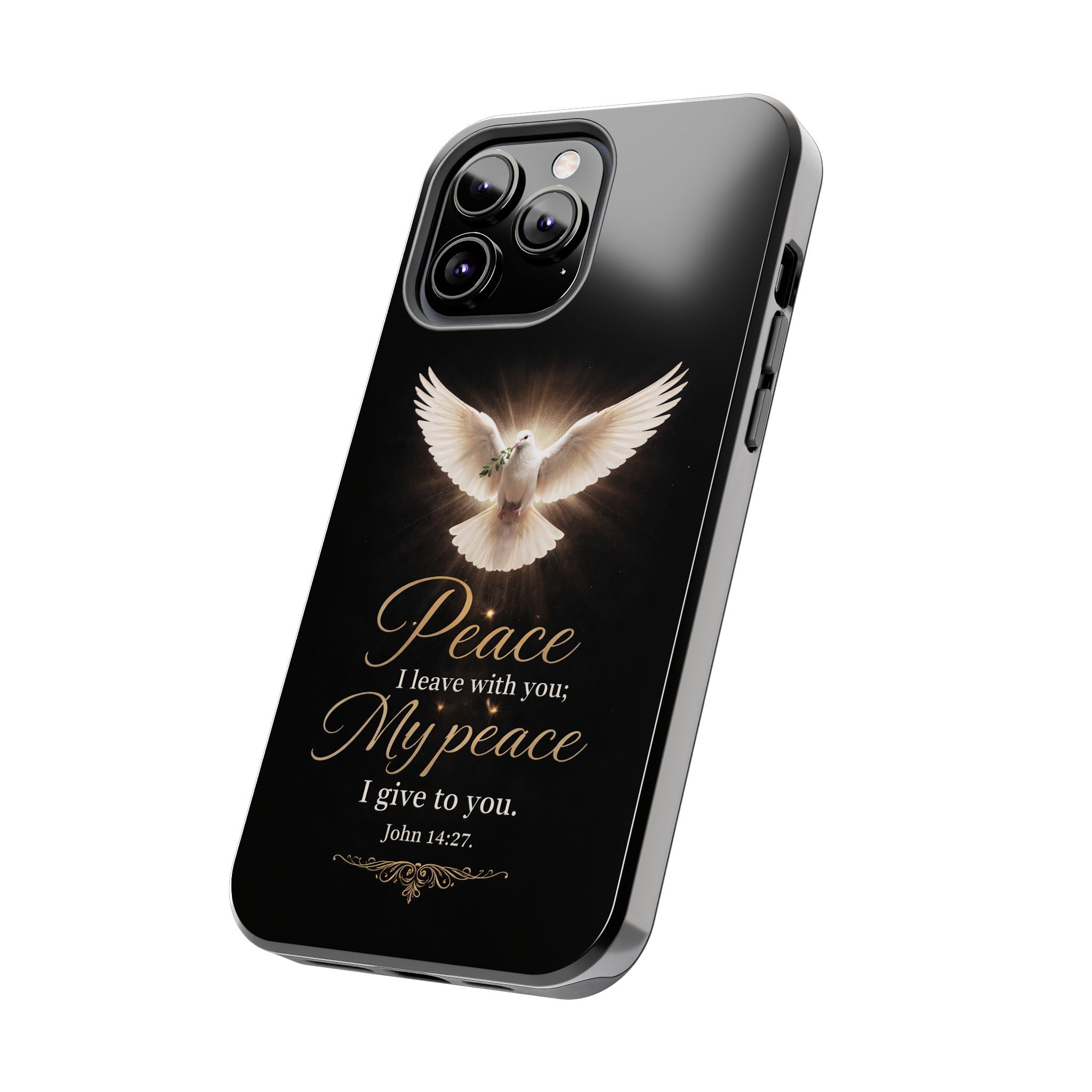 Dove with John 14:27 Tough Phone Cases