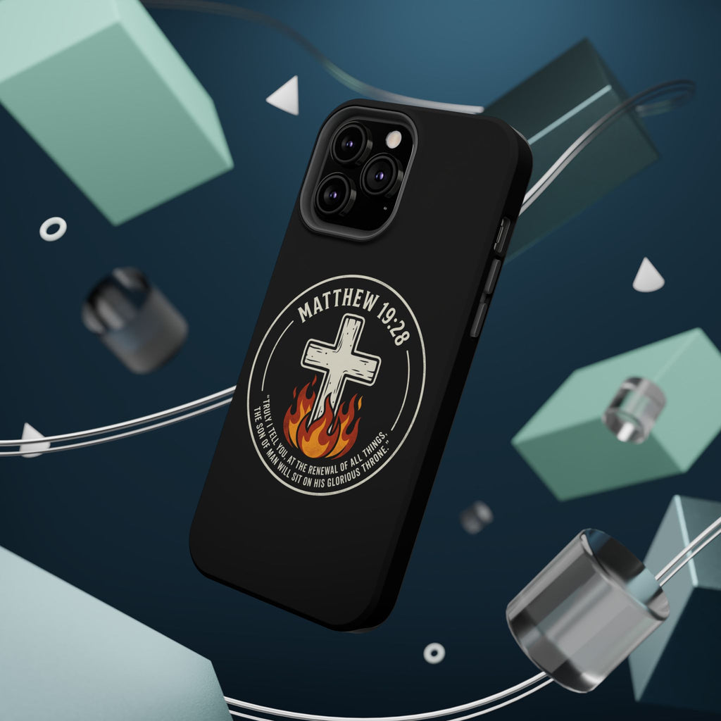 Matthew 19:28 with Cross Magnetic Impact-Resistant Cases