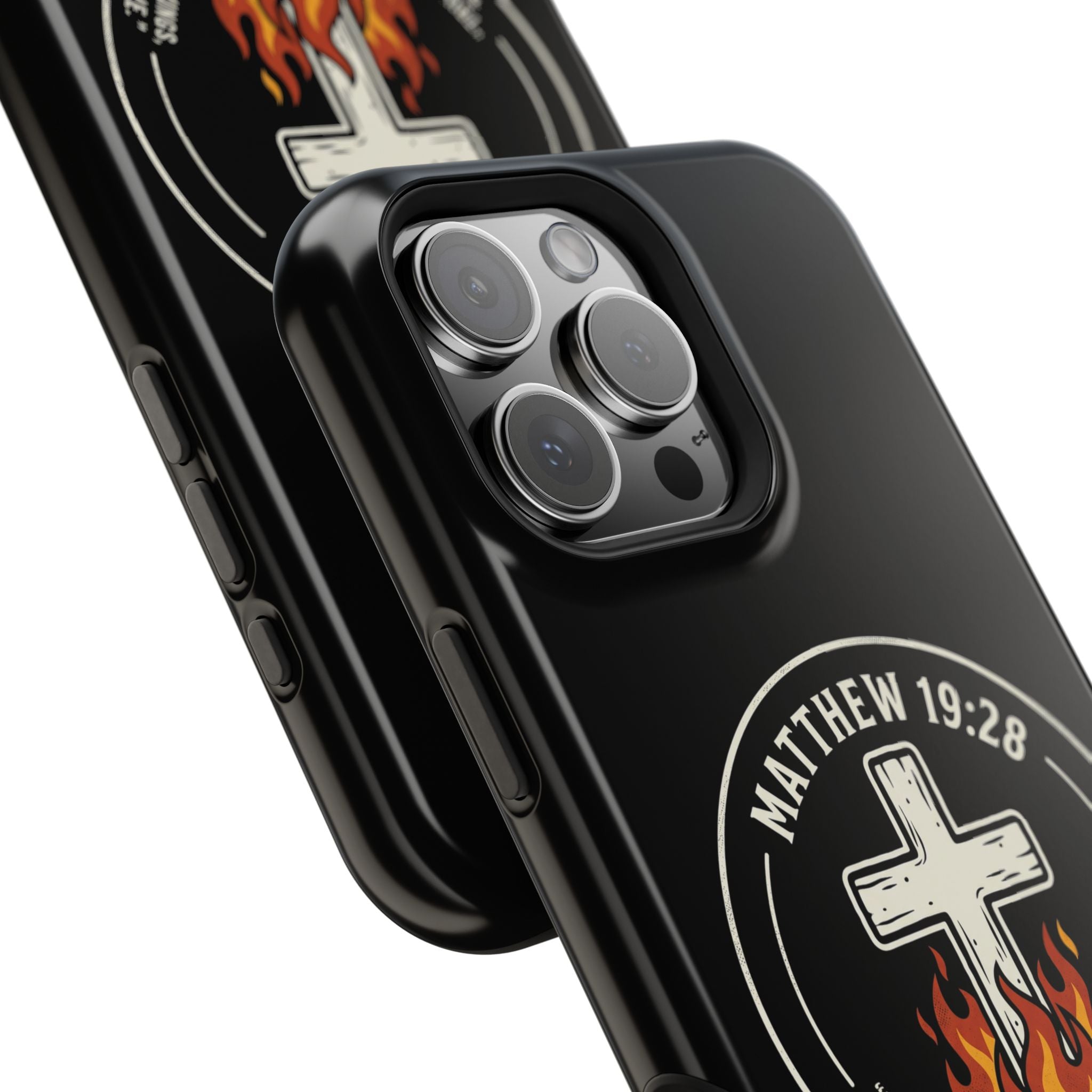 Matthew 19:28 with Cross Magnetic Impact-Resistant Cases