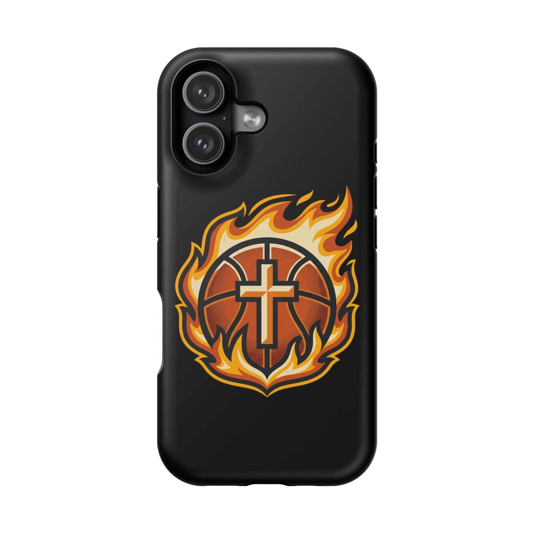 Basketball with cross and fire Impact-Resistant Cases