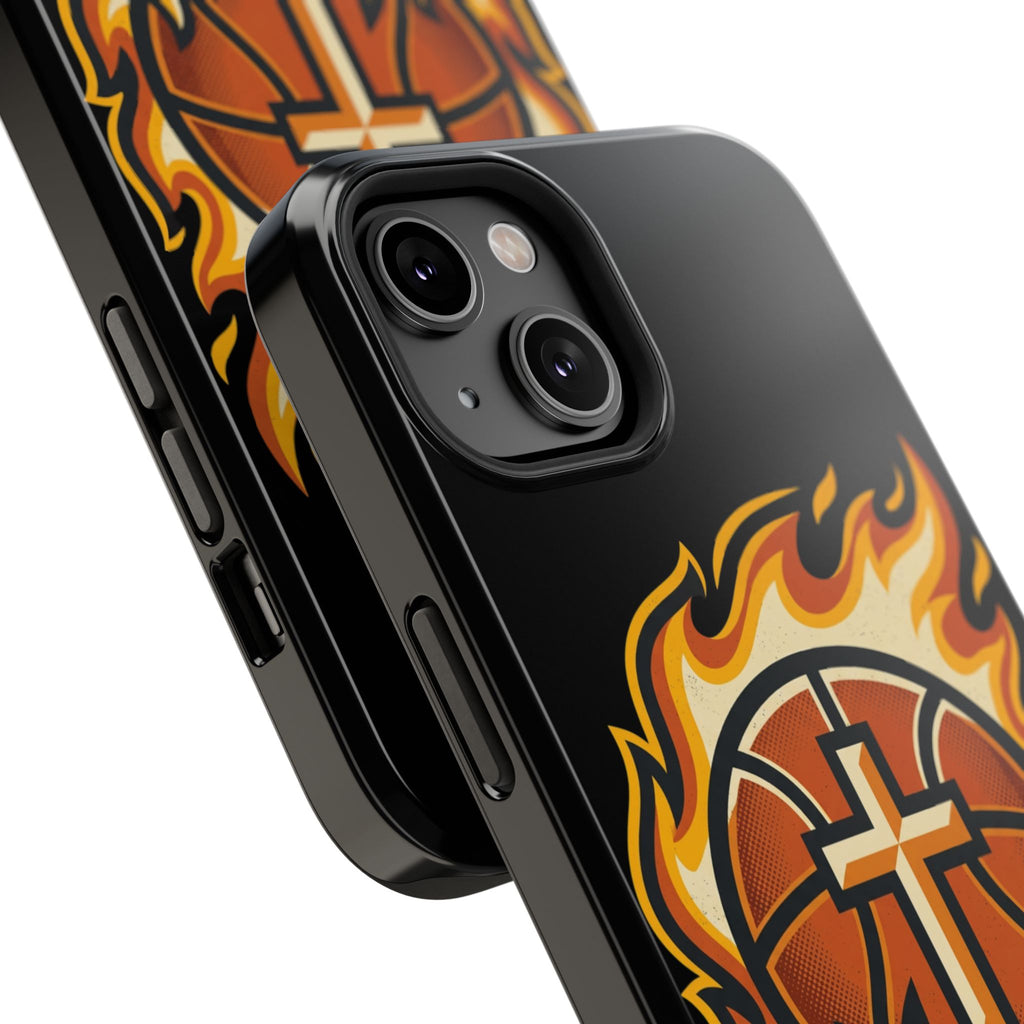 Basketball with cross and fire Impact-Resistant Cases