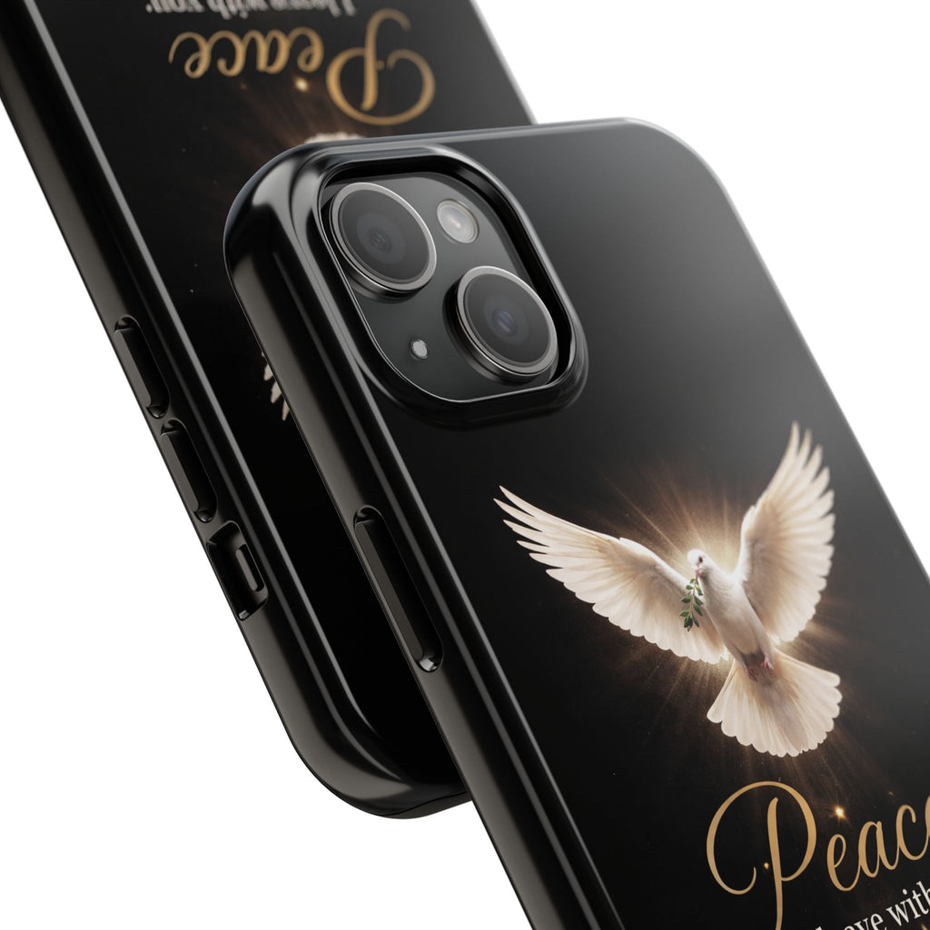 Dove with John 14:27 Tough Phone Cases