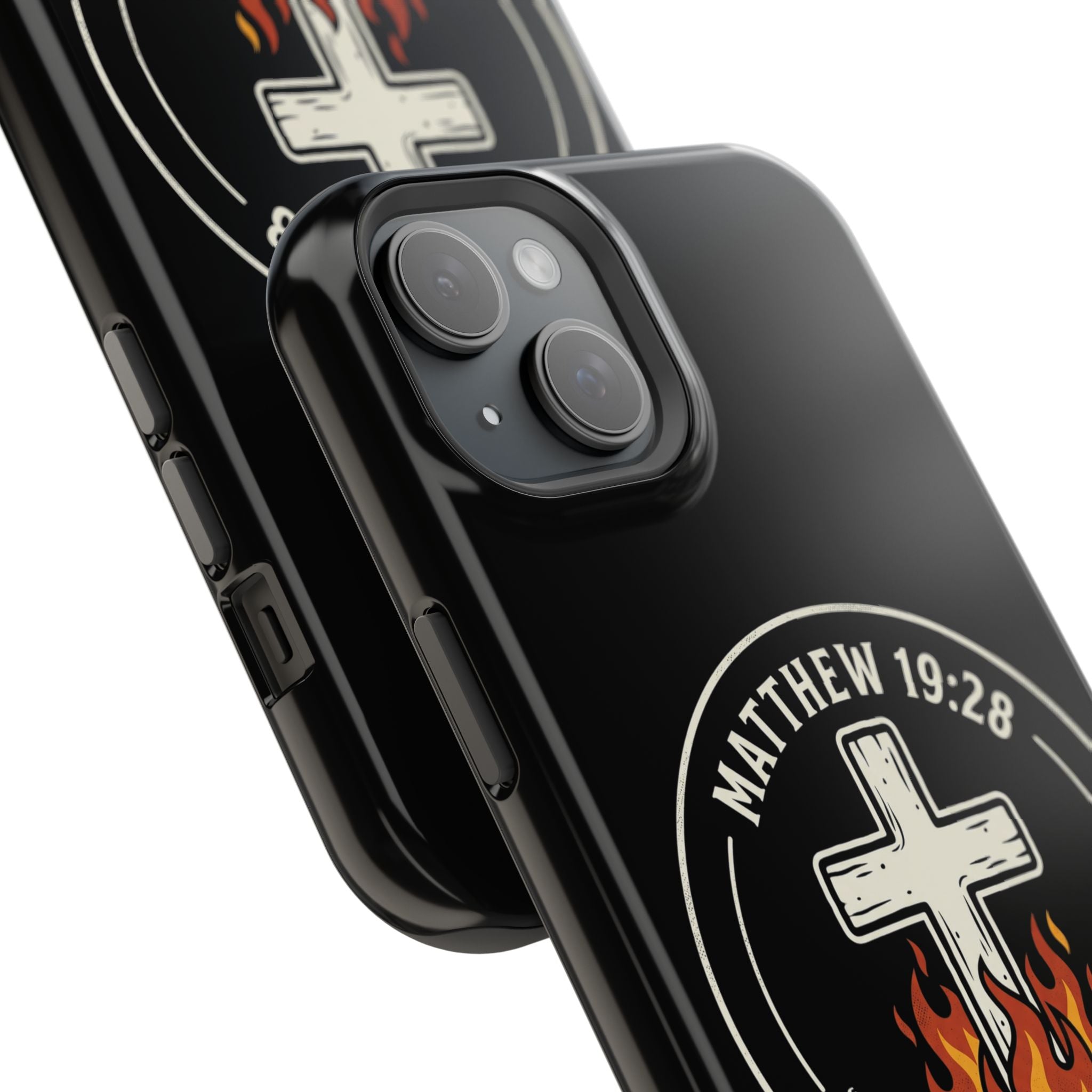 Matthew 19:28 with Cross Magnetic Impact-Resistant Cases