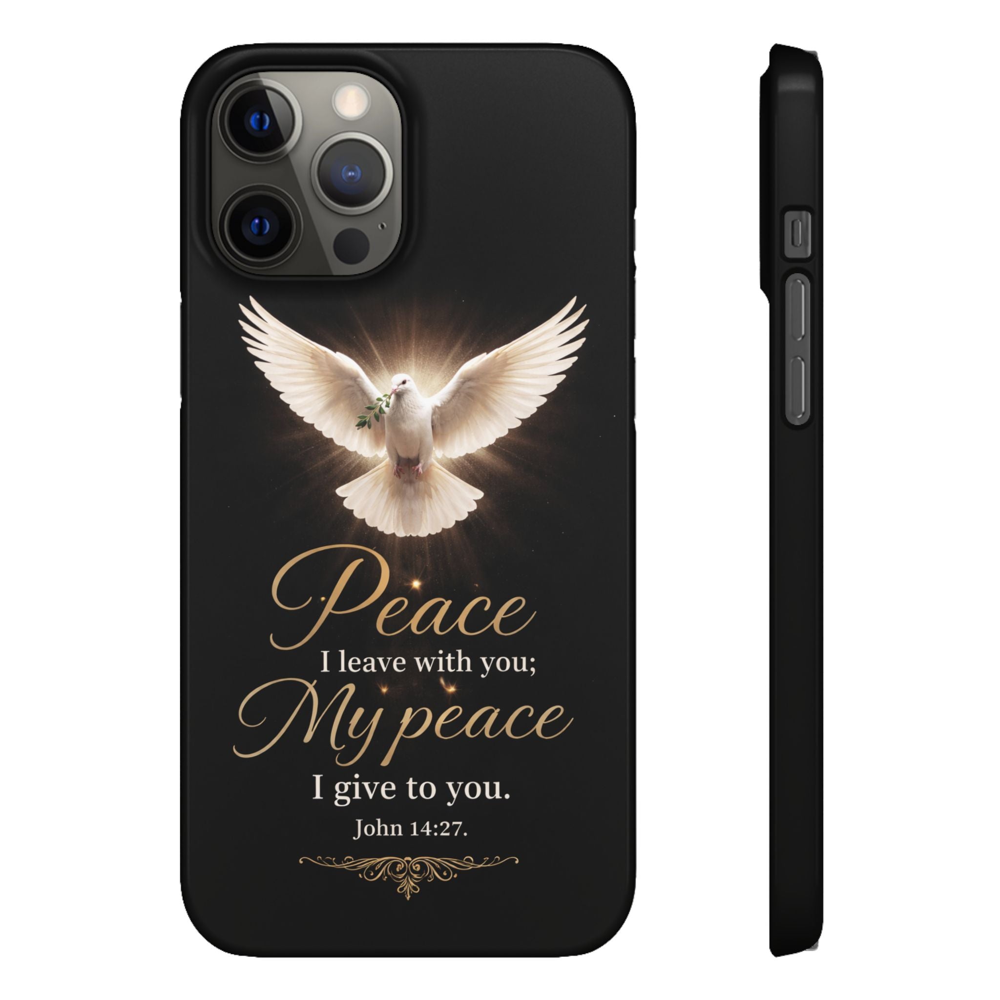 Dove with John 14:27 with Snap Cases