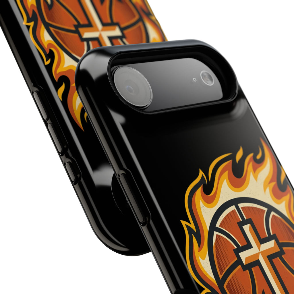 Basketball with cross and fire Impact-Resistant Cases