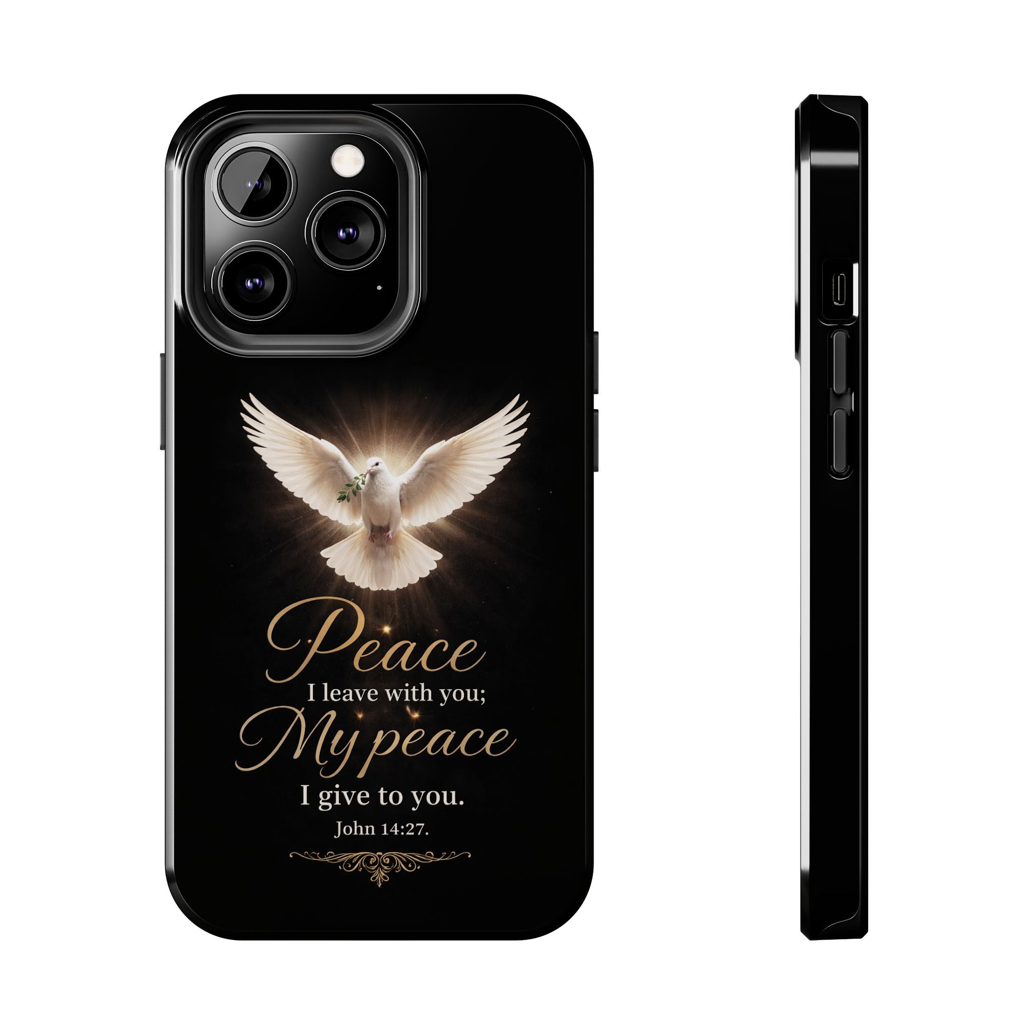 Dove with John 14:27 Tough Phone Cases