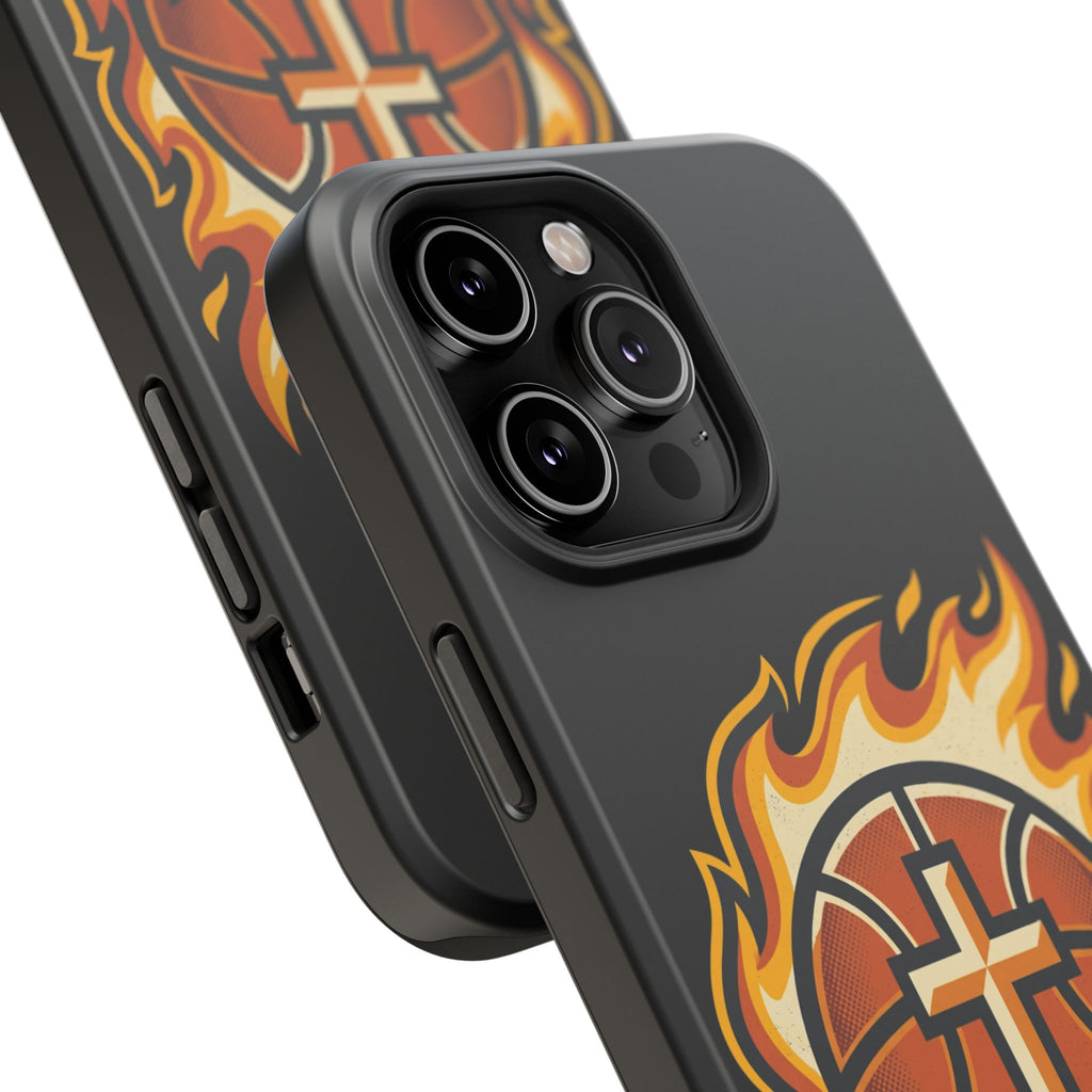 Basketball with cross and fire Impact-Resistant Cases