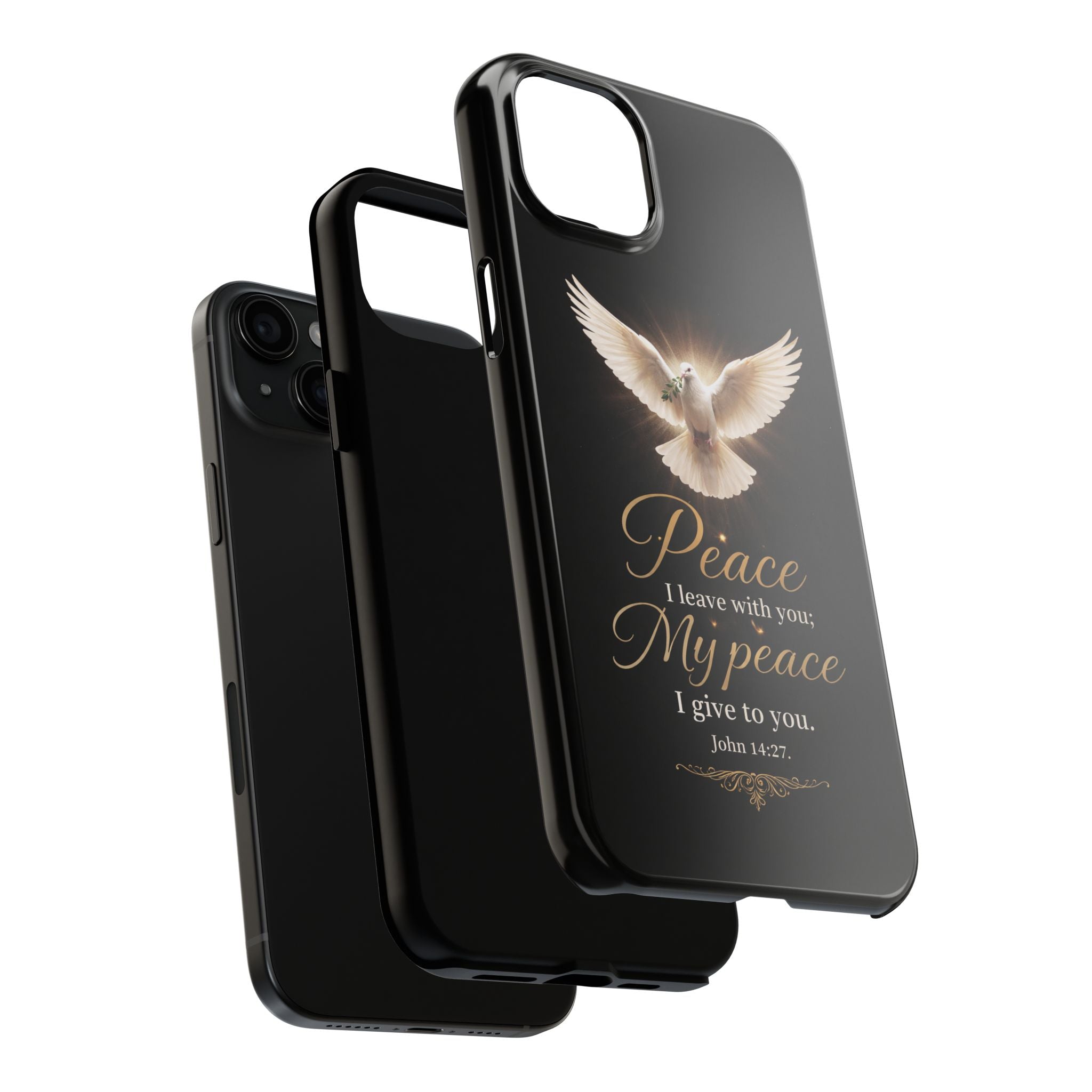 Dove with John 14:27 Tough Phone Cases