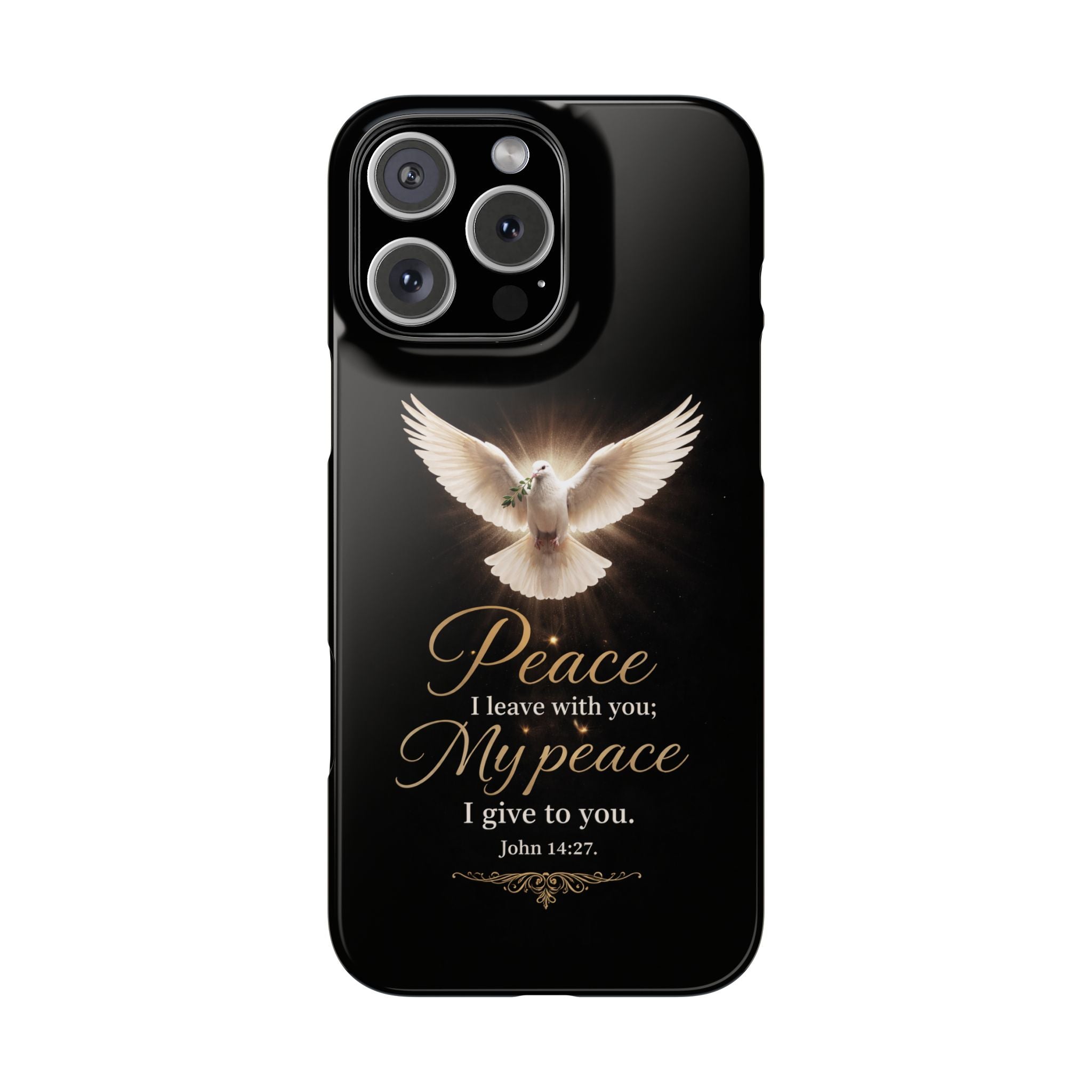 Dove with John 14:27 with Snap Cases
