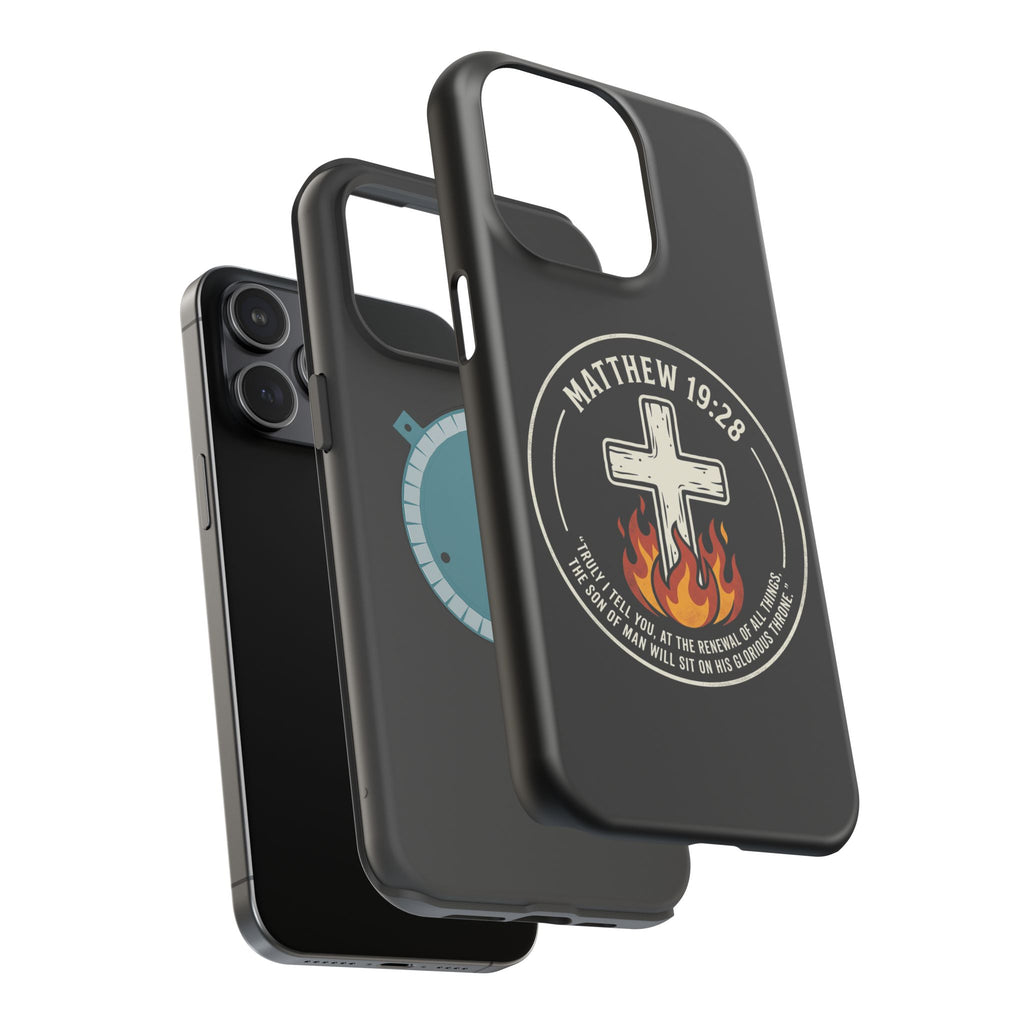 Matthew 19:28 with Cross Magnetic Impact-Resistant Cases