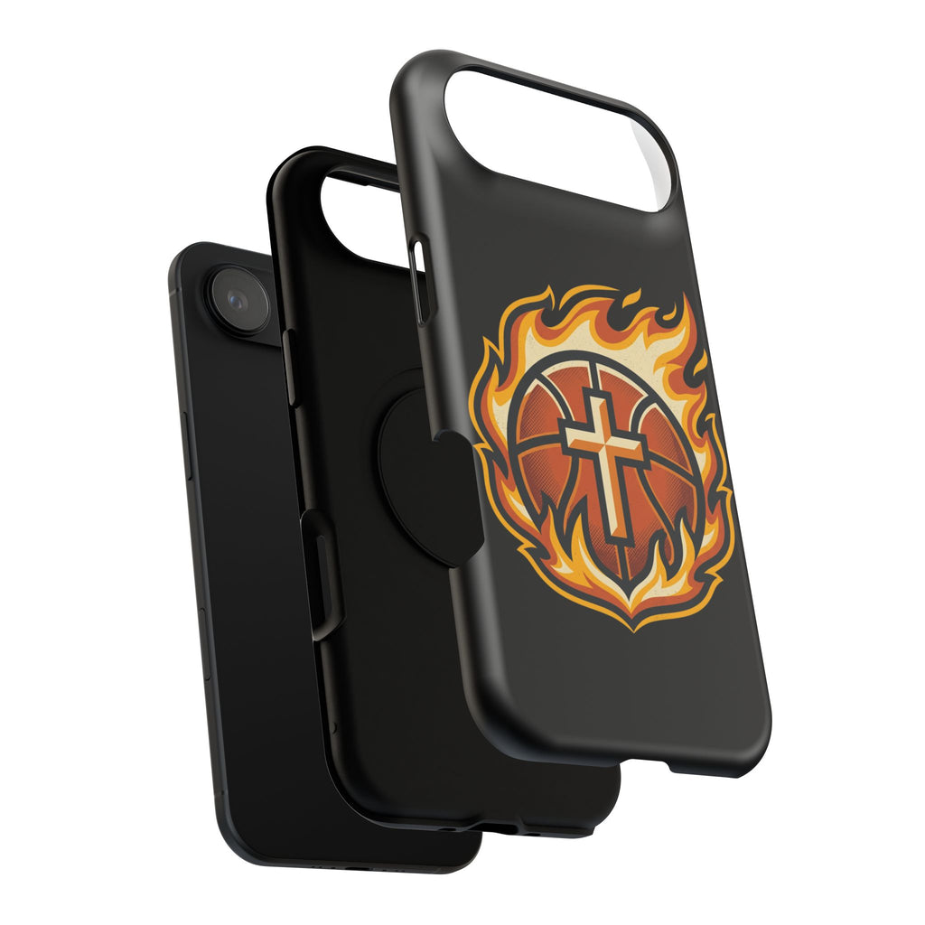 Basketball with cross and fire Impact-Resistant Cases