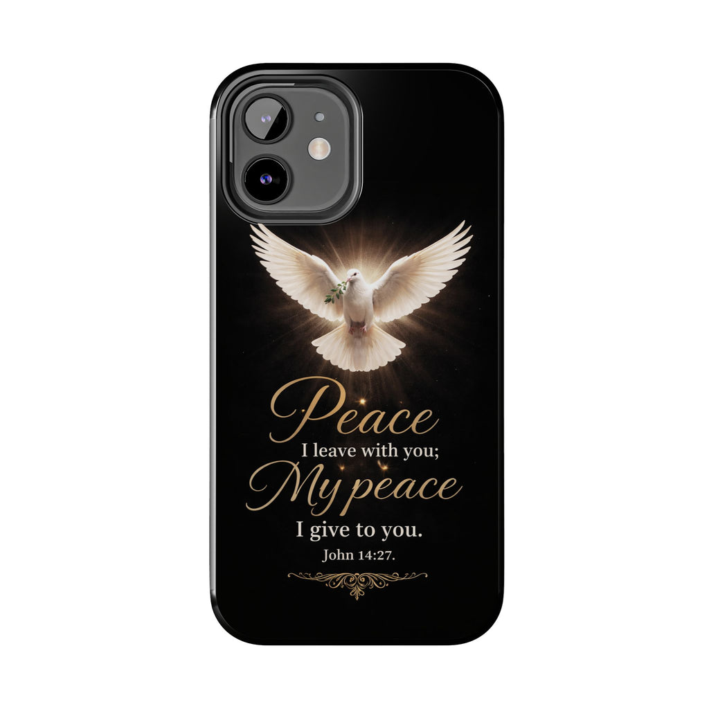 Dove with John 14:27 Tough Phone Cases
