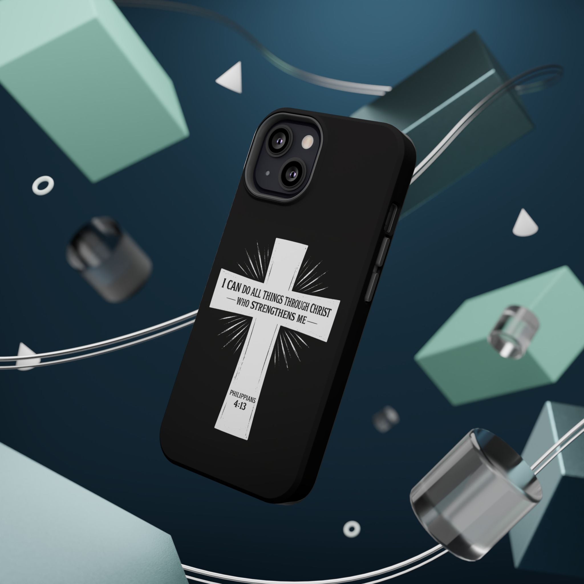 Philippians 4:13 Magnetic Impact-Resistant Cases